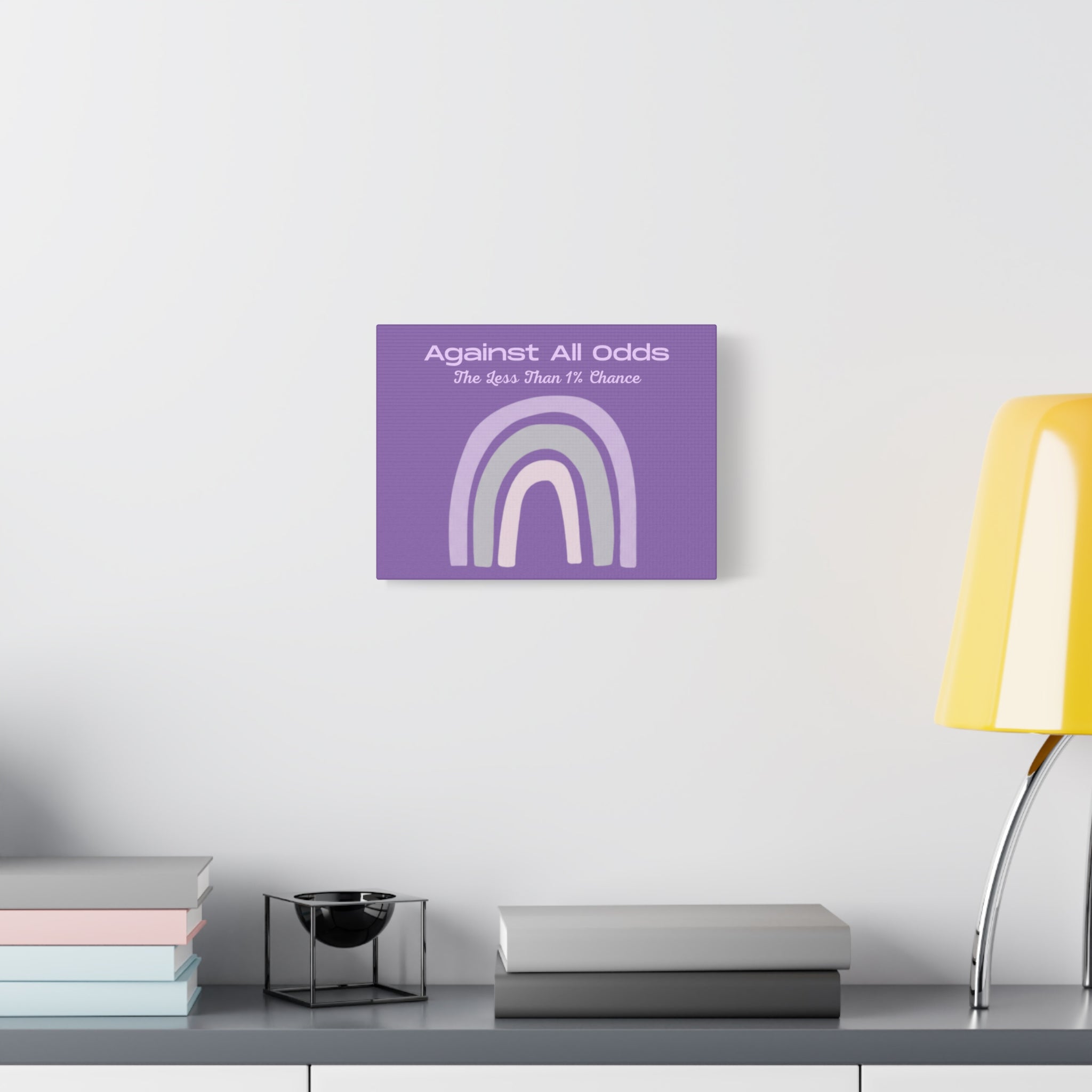 Against All Odds Purple Rainbow Canvas Wall Art — "The Less Than 1% Chance"