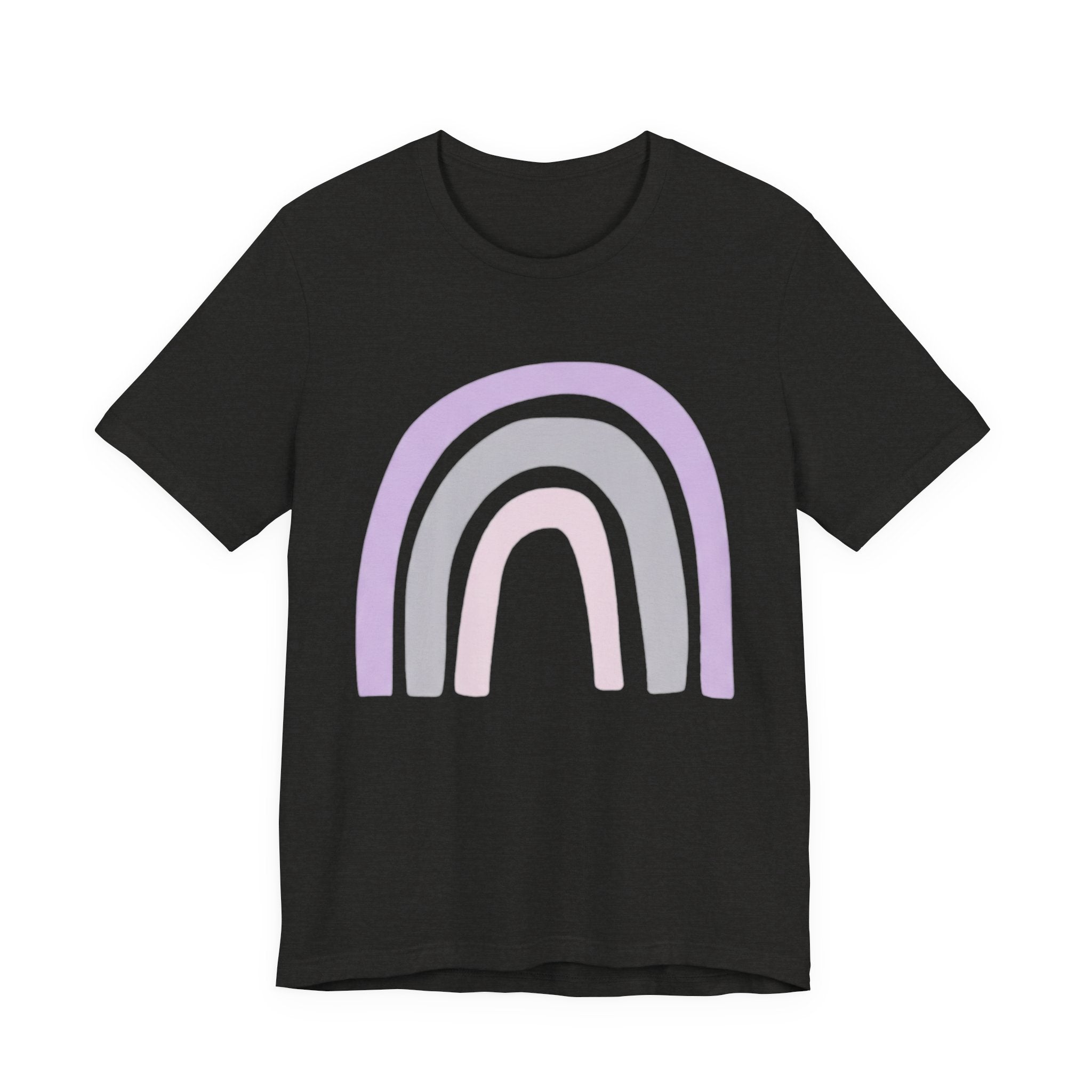 Pastel Rainbow Tee — Minimal Lavender & Blush Graphic T-Shirt