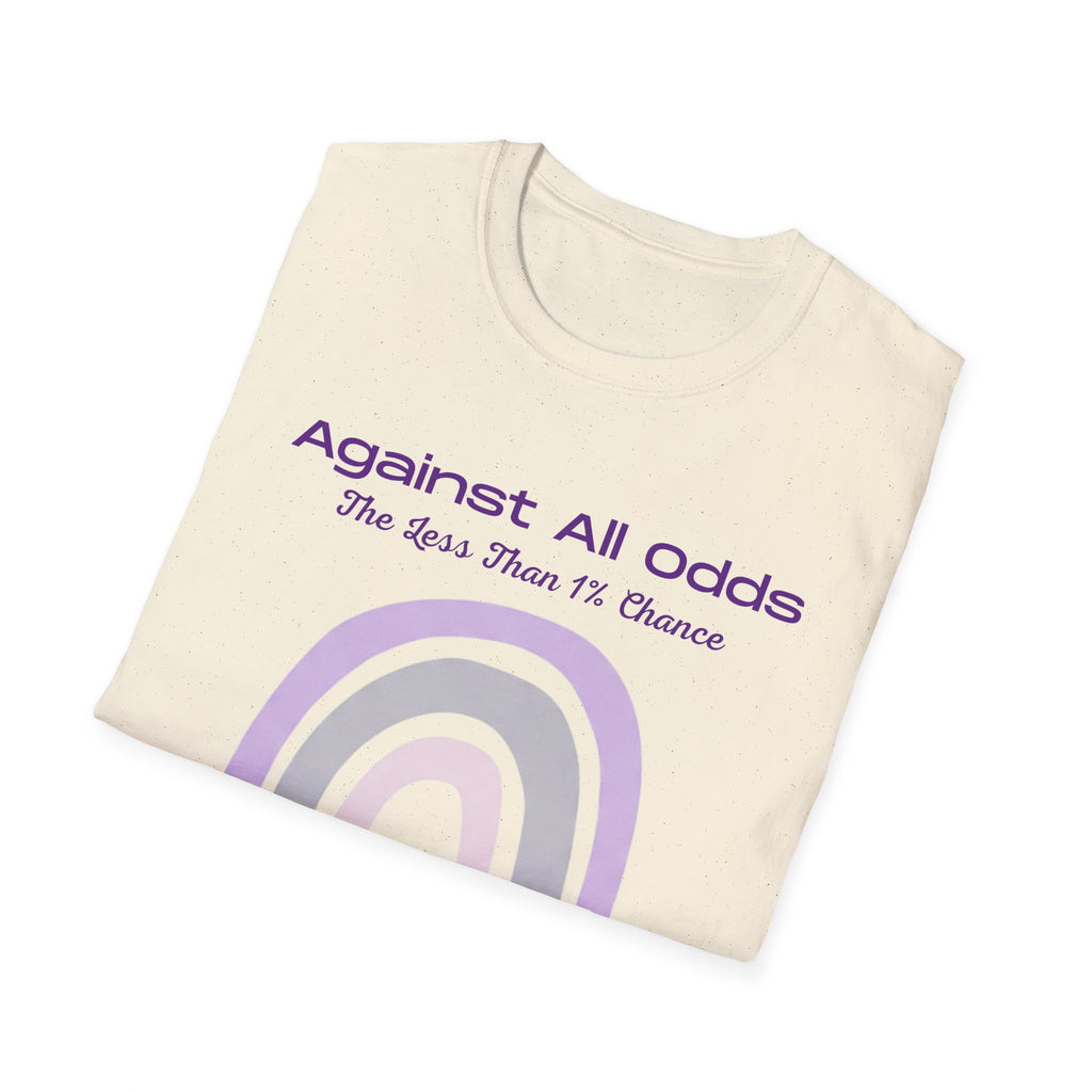 Against All Odds Rainbow T-Shirt – Inspirational 'The Less Than 1% Chance' Design