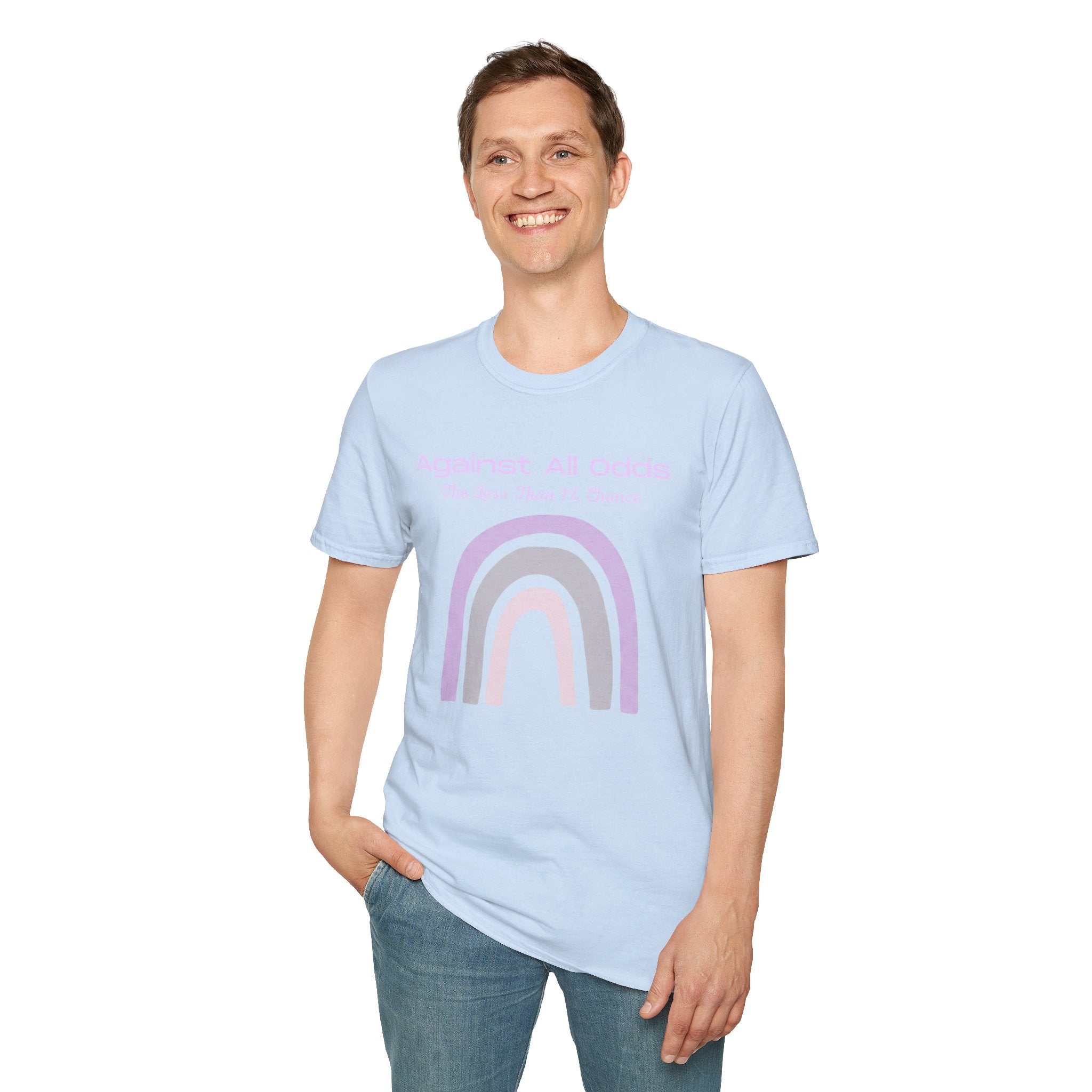 Against All Odds Rainbow T-Shirt — Pastel Inspirational Tee