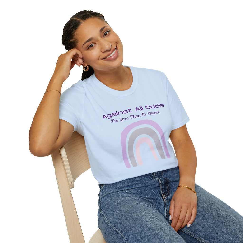 Against All Odds Rainbow T-Shirt – Inspirational 'The Less Than 1% Chance' Design