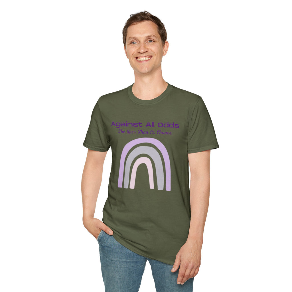 Against All Odds Rainbow T-Shirt – Inspirational 'The Less Than 1% Chance' Design