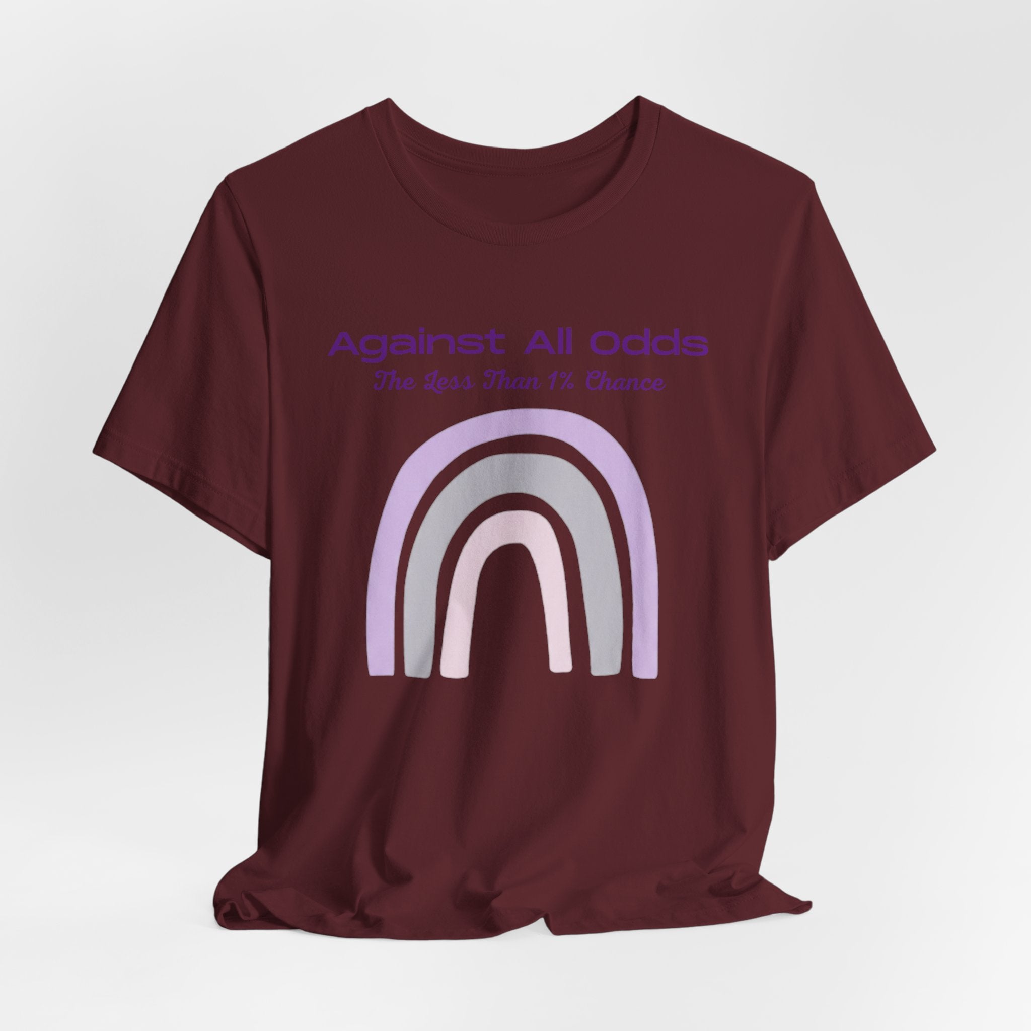 Against All Odds Rainbow Tee – Inspirational Pastel Graphic Shirt