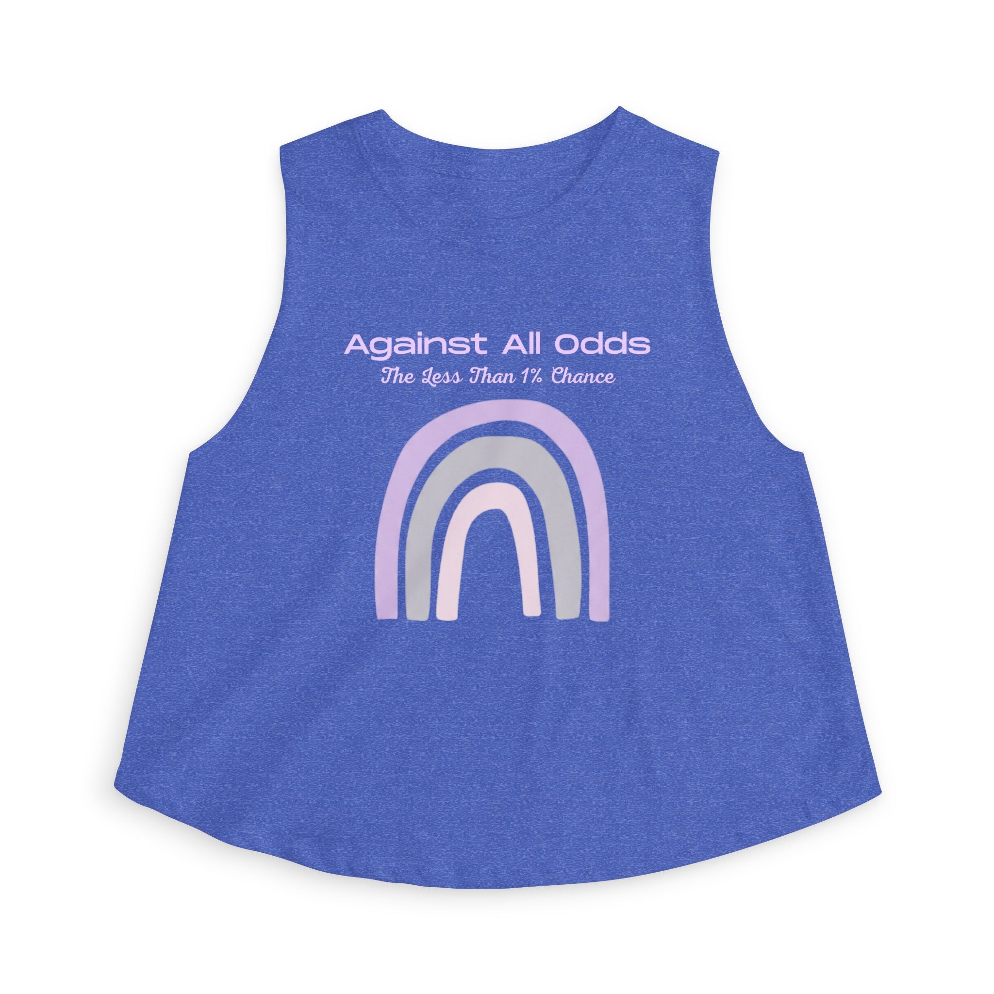 Against All Odds Rainbow Crop Top — Inspirational Pastel Graphic Tank