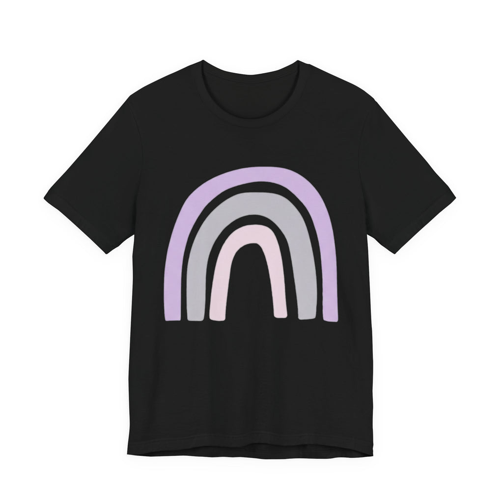Pastel Rainbow Tee — Minimal Lavender & Blush Graphic T-Shirt