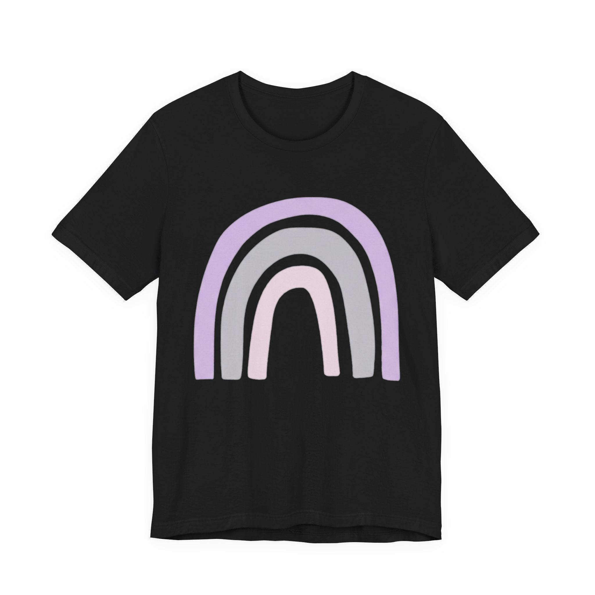 Pastel Rainbow Tee — Minimal Lavender & Blush Graphic T-Shirt