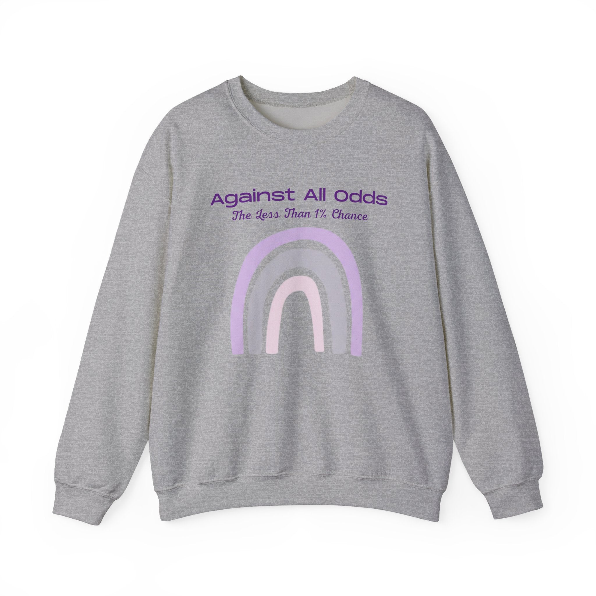 Crewneck Sweatshirt — "Against All Odds" Pastel Rainbow Inspirational Pullover