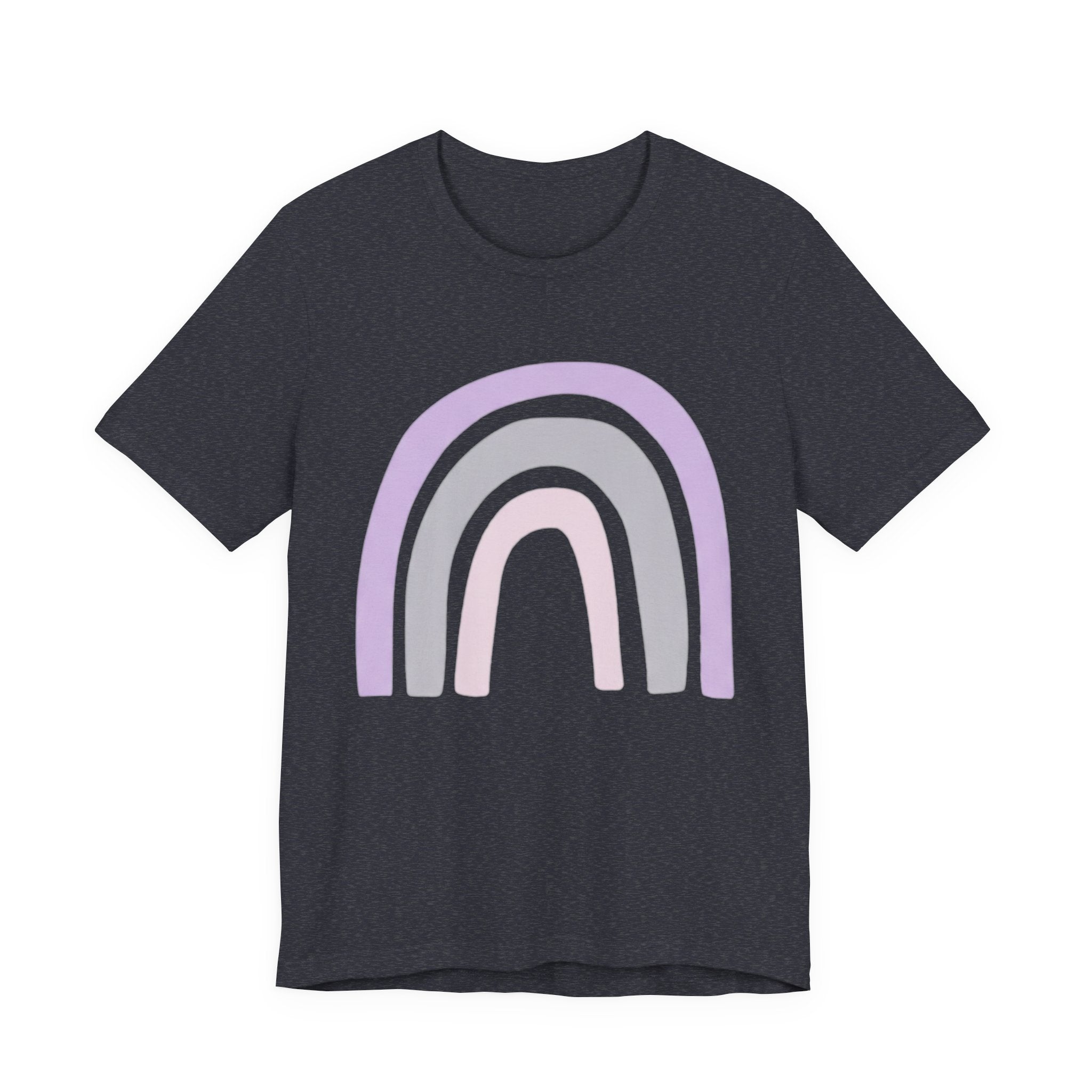 Pastel Rainbow Tee — Minimal Lavender & Blush Graphic T-Shirt
