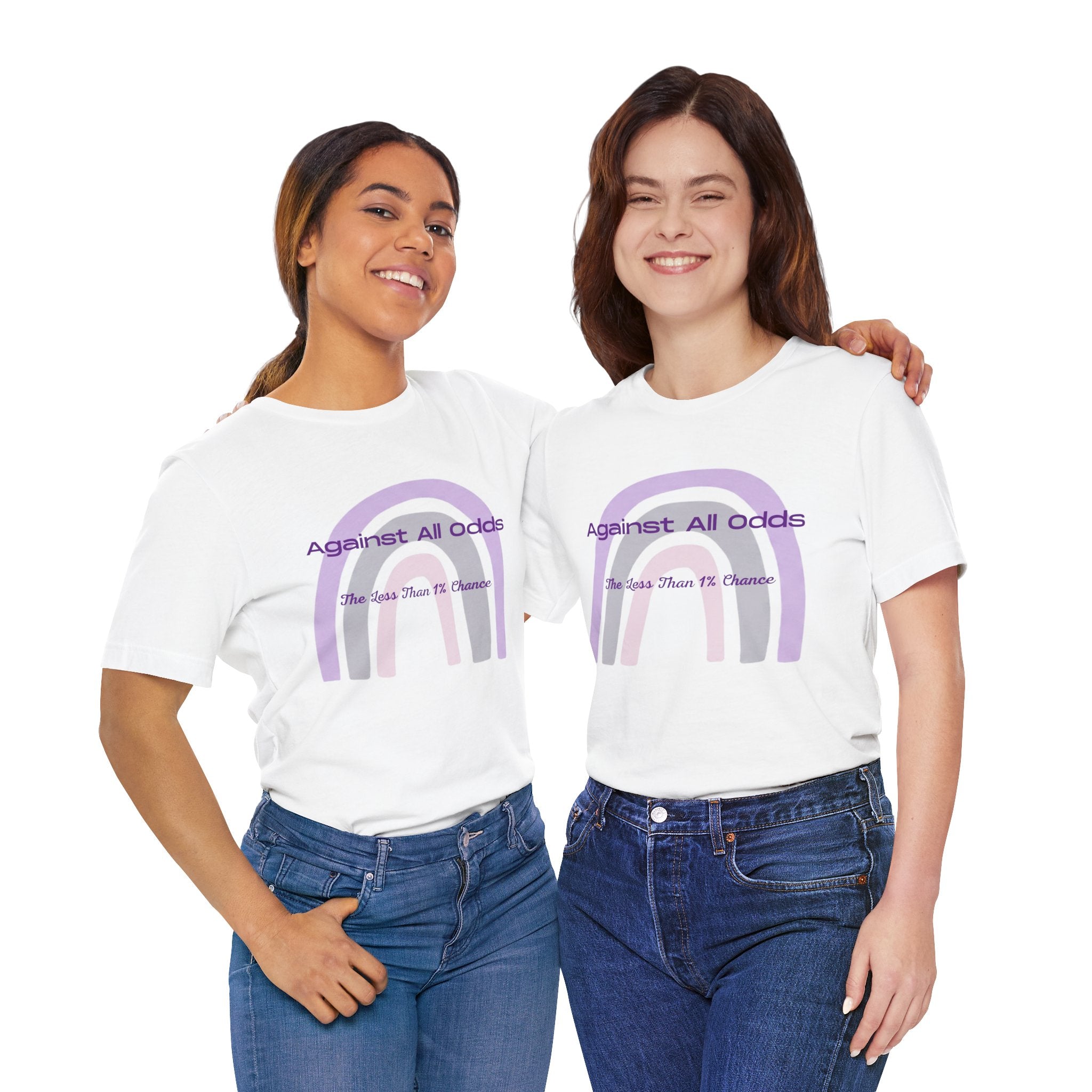 T-Shirt — "Against All Odds" Lavender Rainbow Inspirational Tee