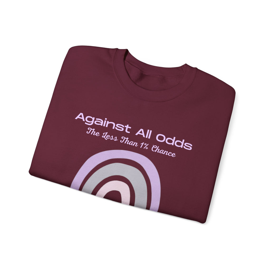 Crewneck Sweatshirt — Pastel Rainbow “Against All Odds” Inspirational Pullover