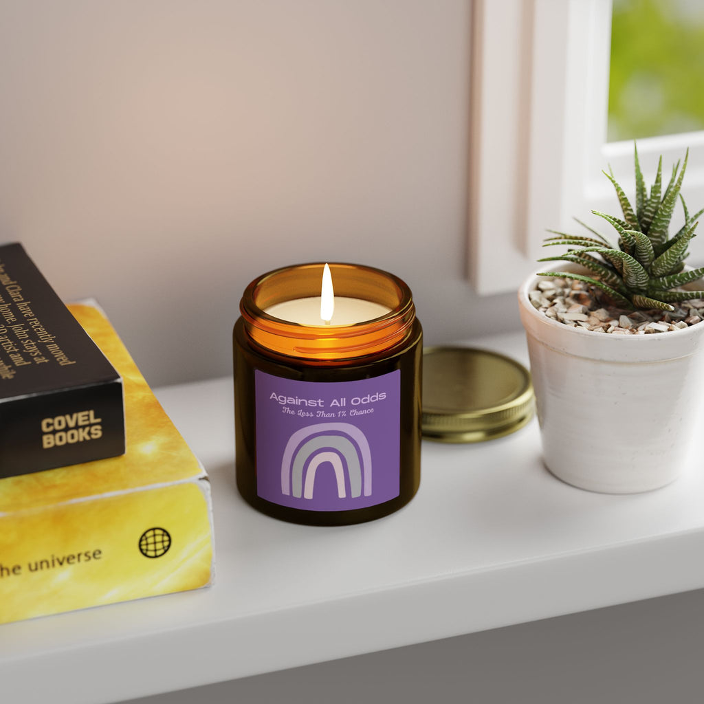 Scented Candle — Coconut Apricot Wax “Against All Odds” Purple Rainbow (4oz/9oz)