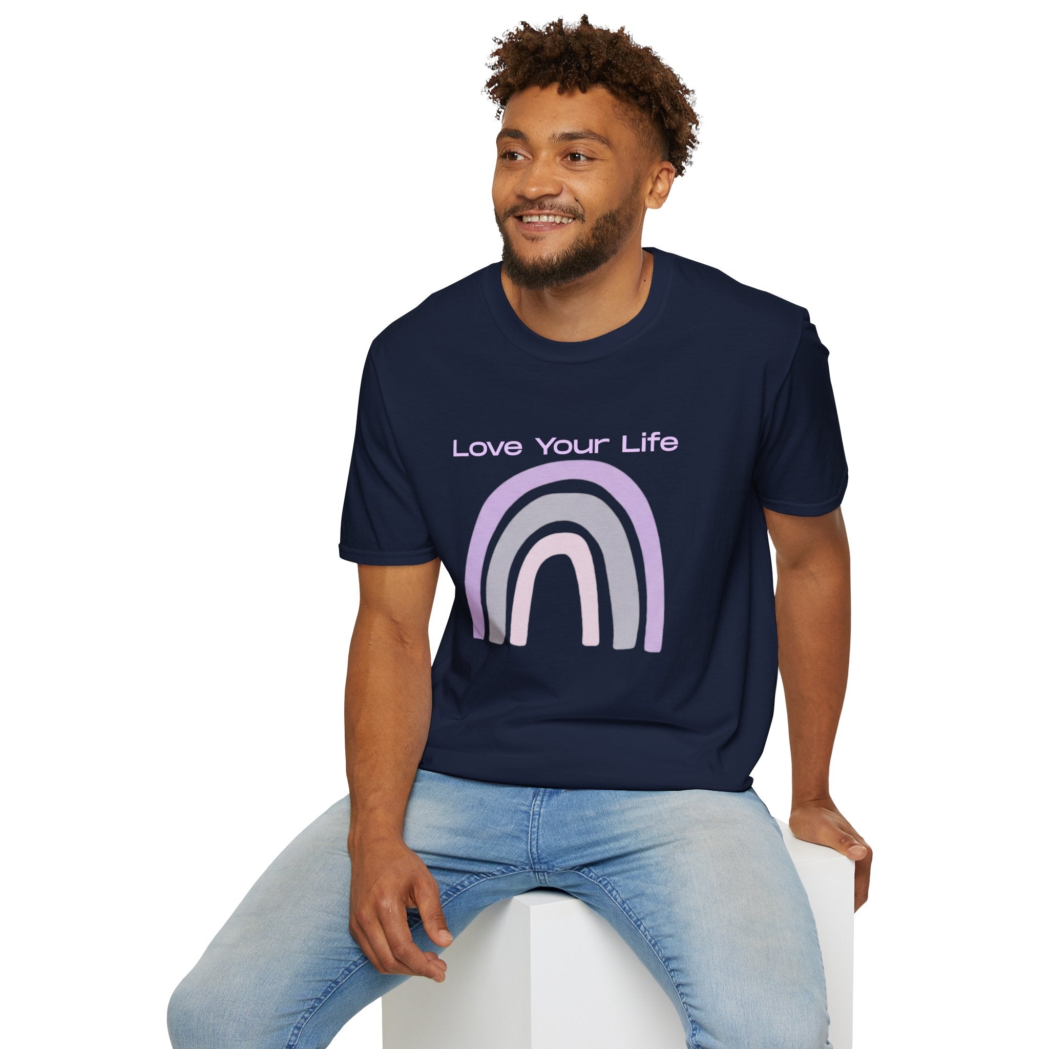 Love Your Life Rainbow T-Shirt — Pastel Positive Message Tee