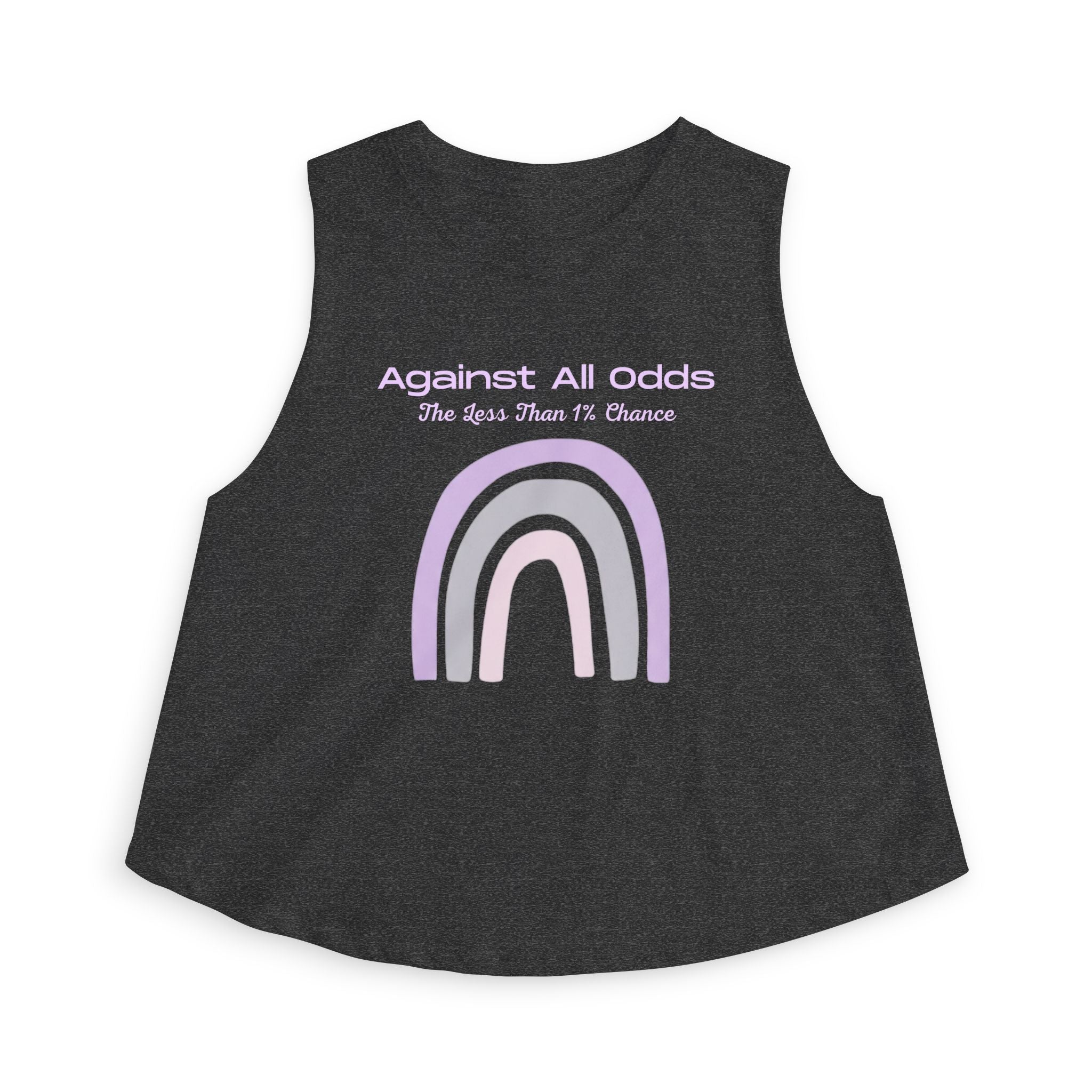 Against All Odds Rainbow Crop Top — Inspirational Pastel Graphic Tank