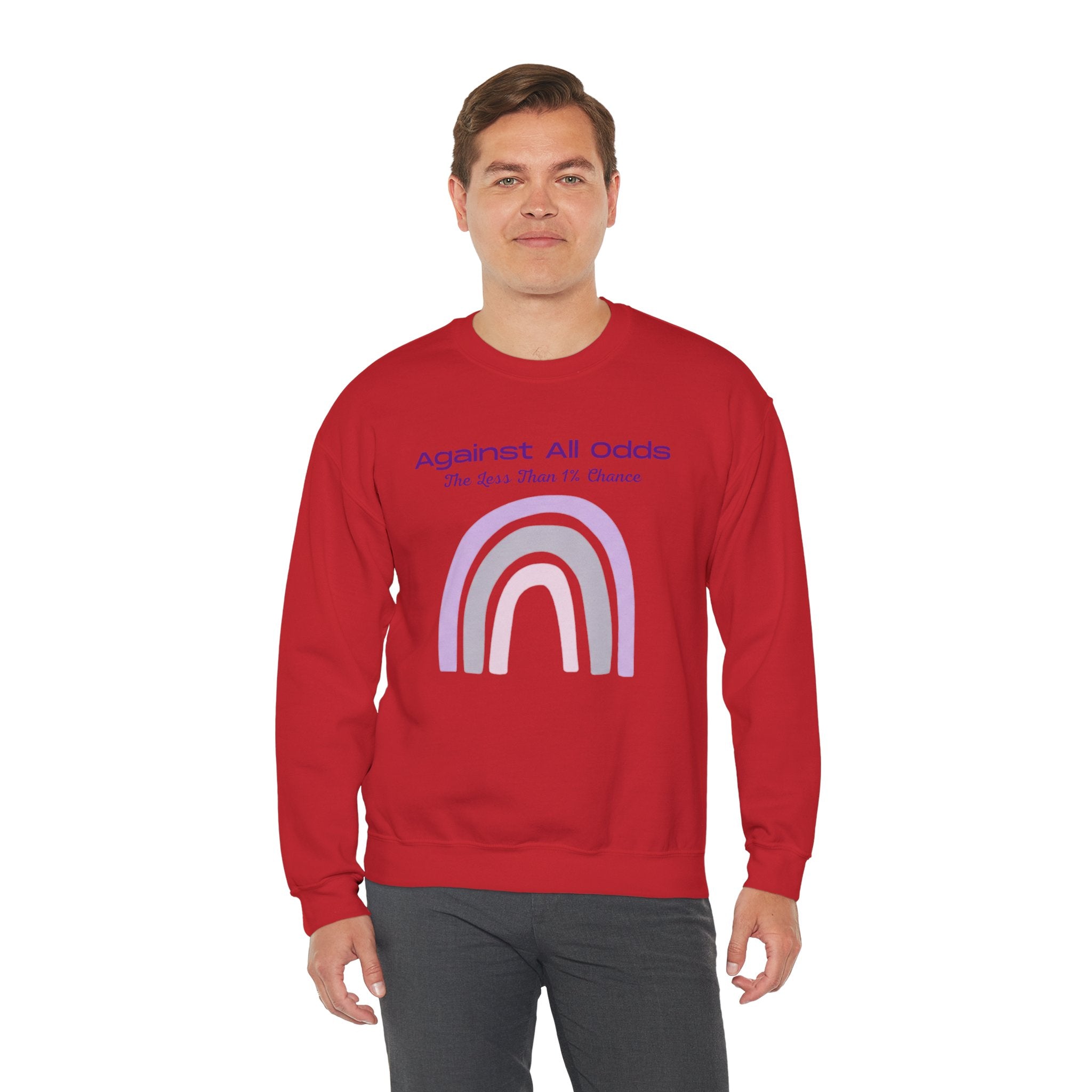 Crewneck Sweatshirt — "Against All Odds" Pastel Rainbow Inspirational Pullover