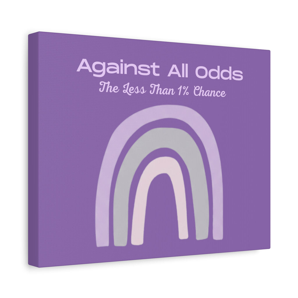 Against All Odds Purple Rainbow Canvas Wall Art — "The Less Than 1% Chance"
