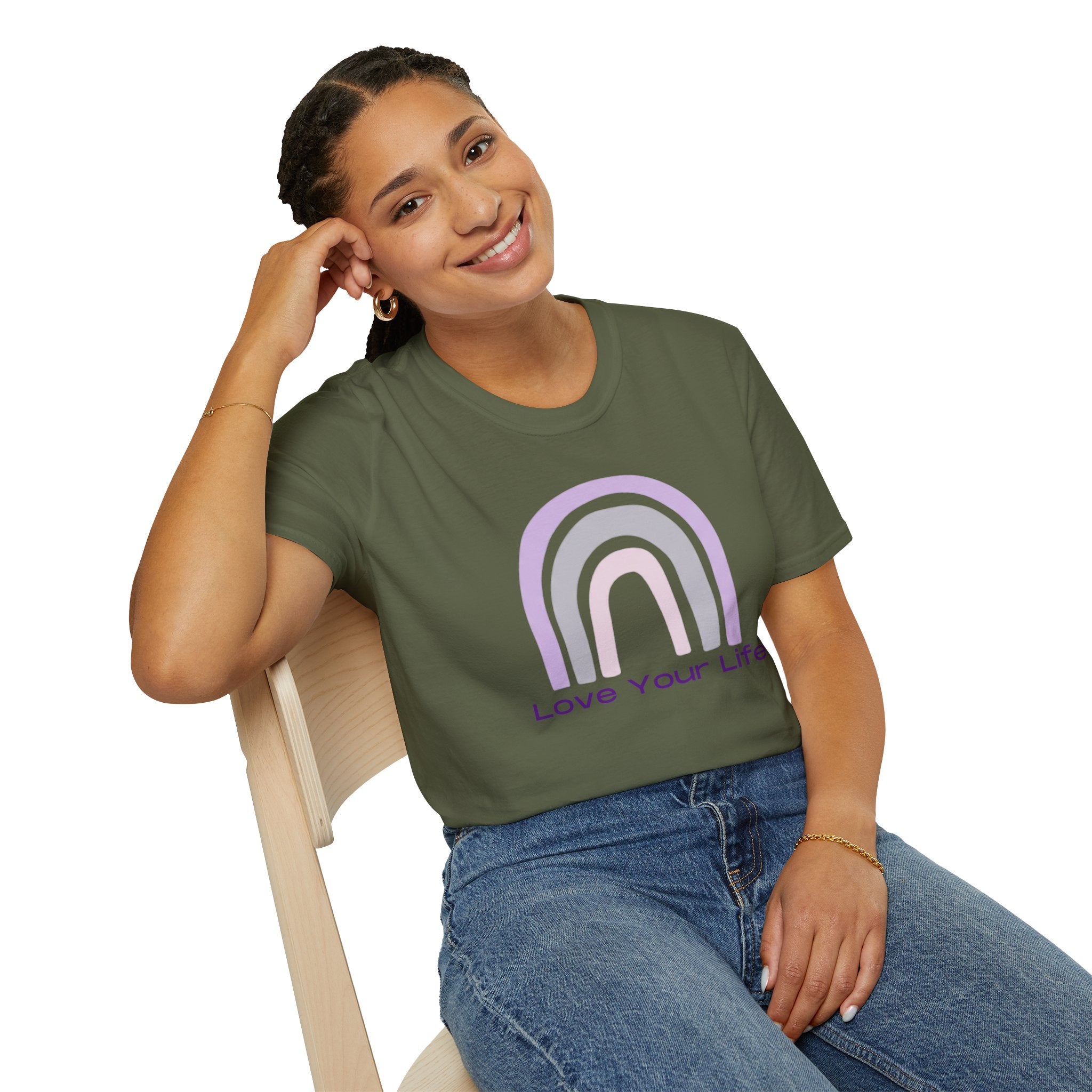 Love Your Life Rainbow T-Shirt — Pastel Positive Affirmation Tee