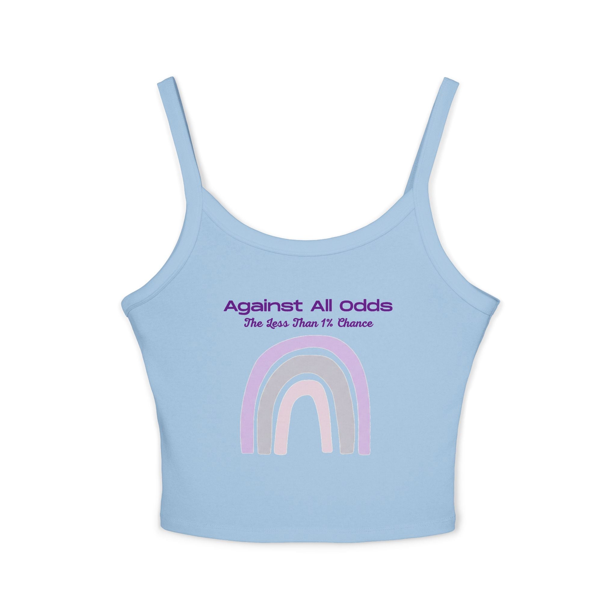 Against All Odds Rainbow Tank — Women's Inspirational Spaghetti Strap Crop Top