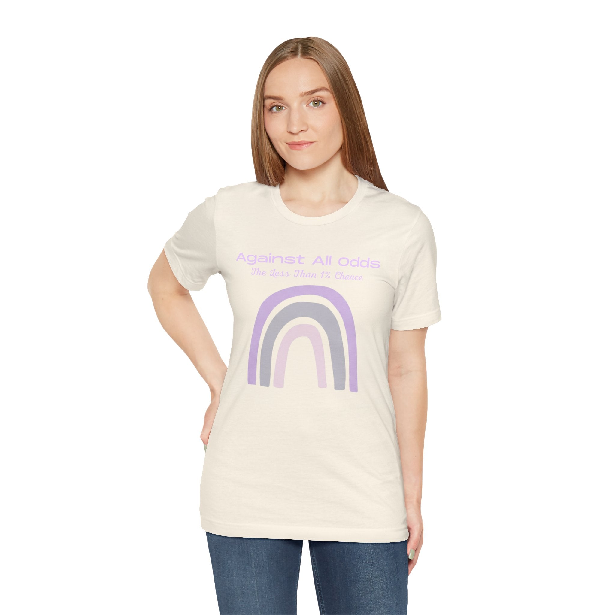 Against All Odds Rainbow Tee — Pastel Inspirational Graphic T-Shirt