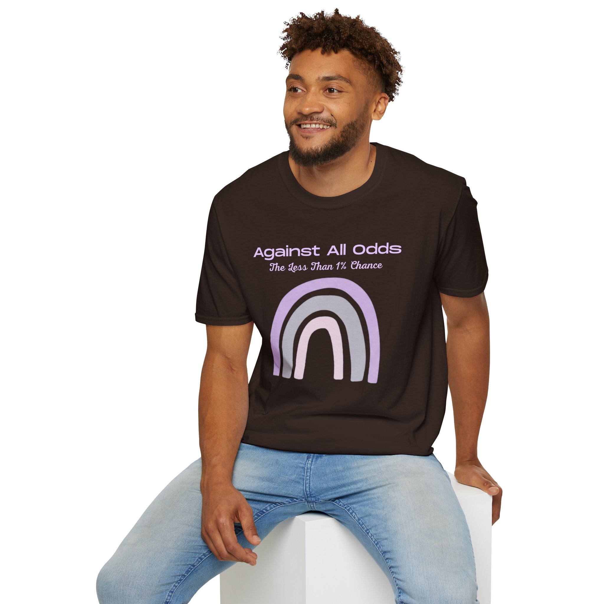 Against All Odds Rainbow T-Shirt — Pastel Inspirational Tee