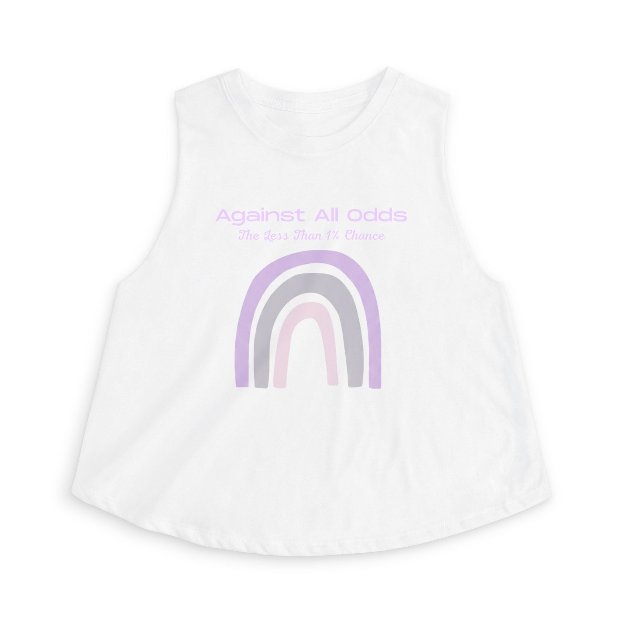 Against All Odds Rainbow Crop Top — Inspirational Pastel Graphic Tank