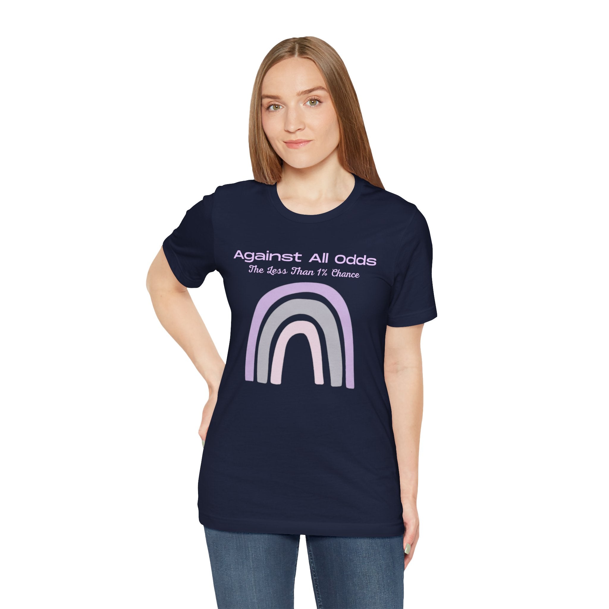 Against All Odds Rainbow Tee — Pastel Inspirational Graphic T-Shirt