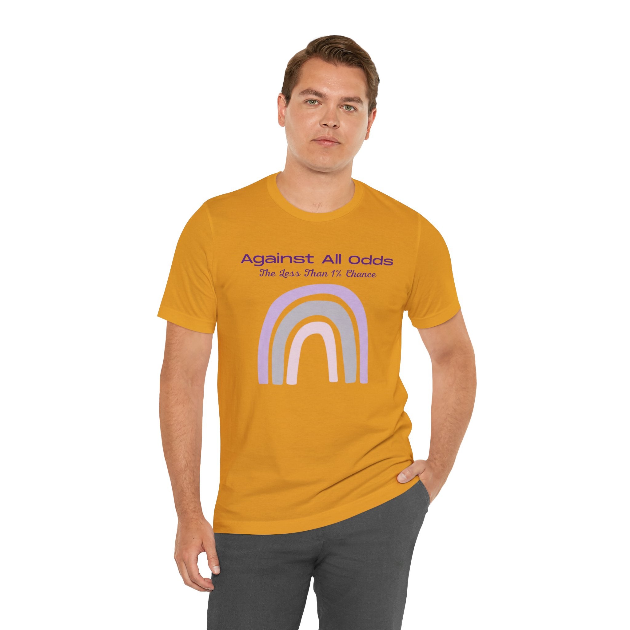 Against All Odds Rainbow Tee – Inspirational Pastel Graphic Shirt
