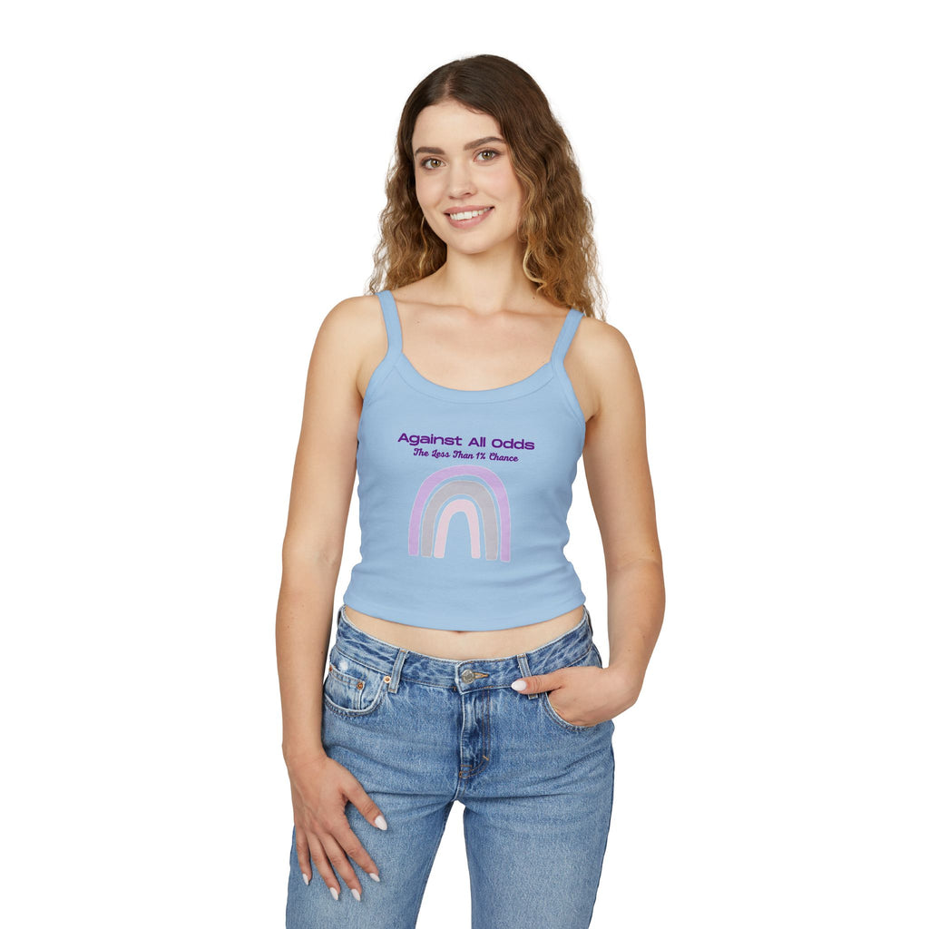 Against All Odds Rainbow Tank — Women's Inspirational Spaghetti Strap Crop Top