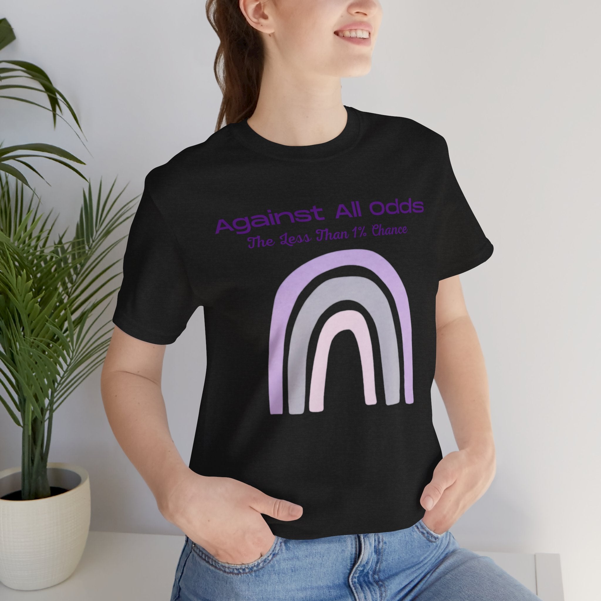 Against All Odds Rainbow Tee – Inspirational Pastel Graphic Shirt