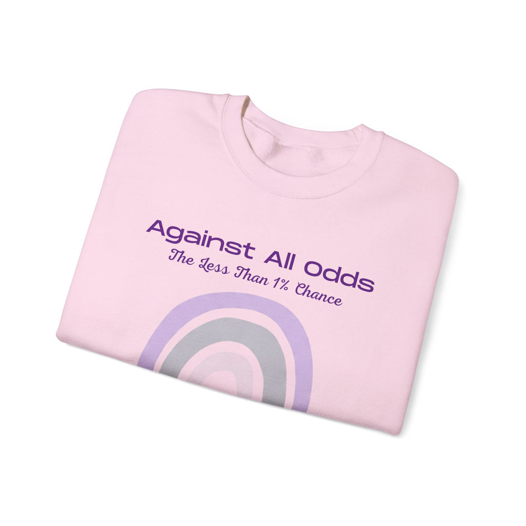 Crewneck Sweatshirt — "Against All Odds" Pastel Rainbow Inspirational Pullover