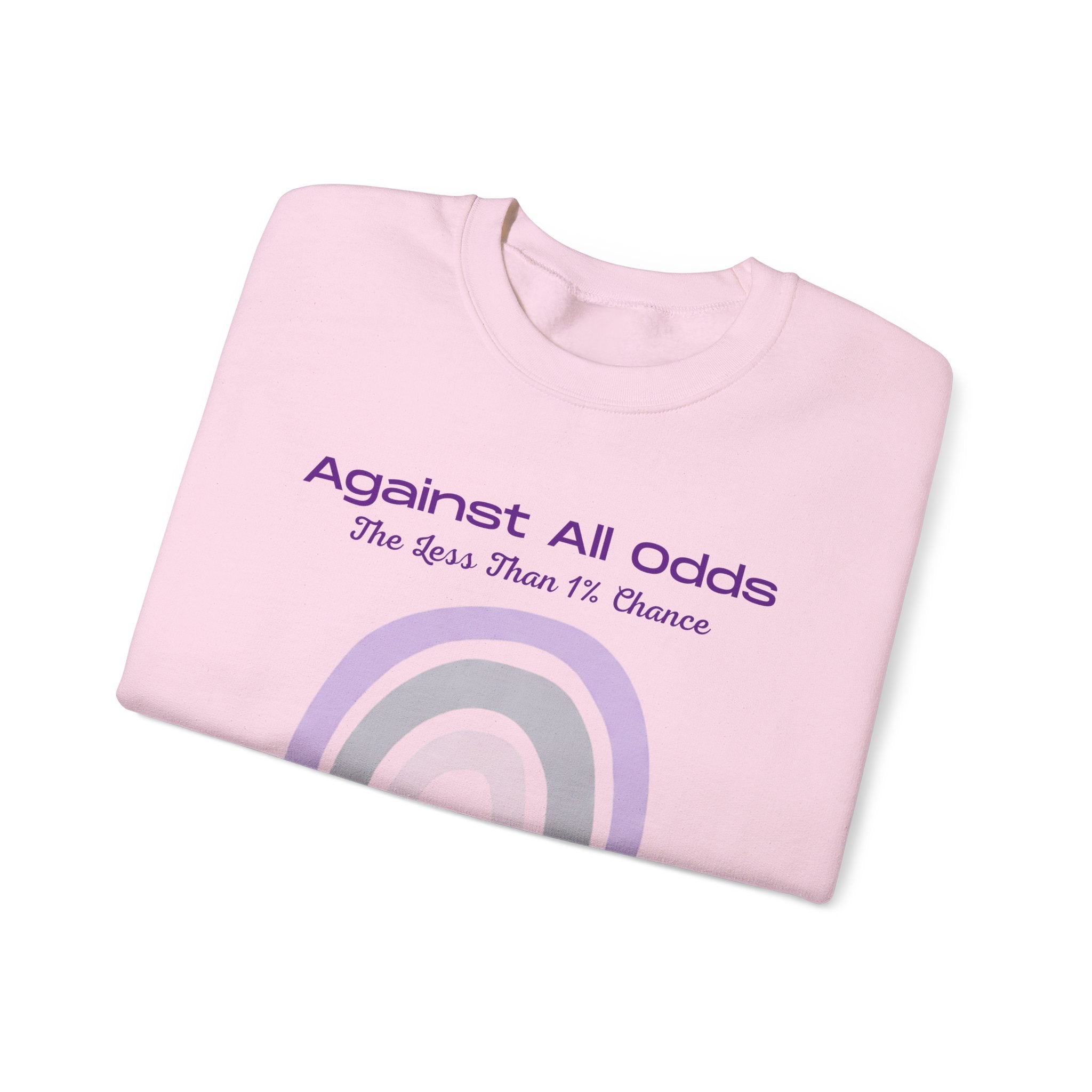Crewneck Sweatshirt — "Against All Odds" Pastel Rainbow Inspirational Pullover