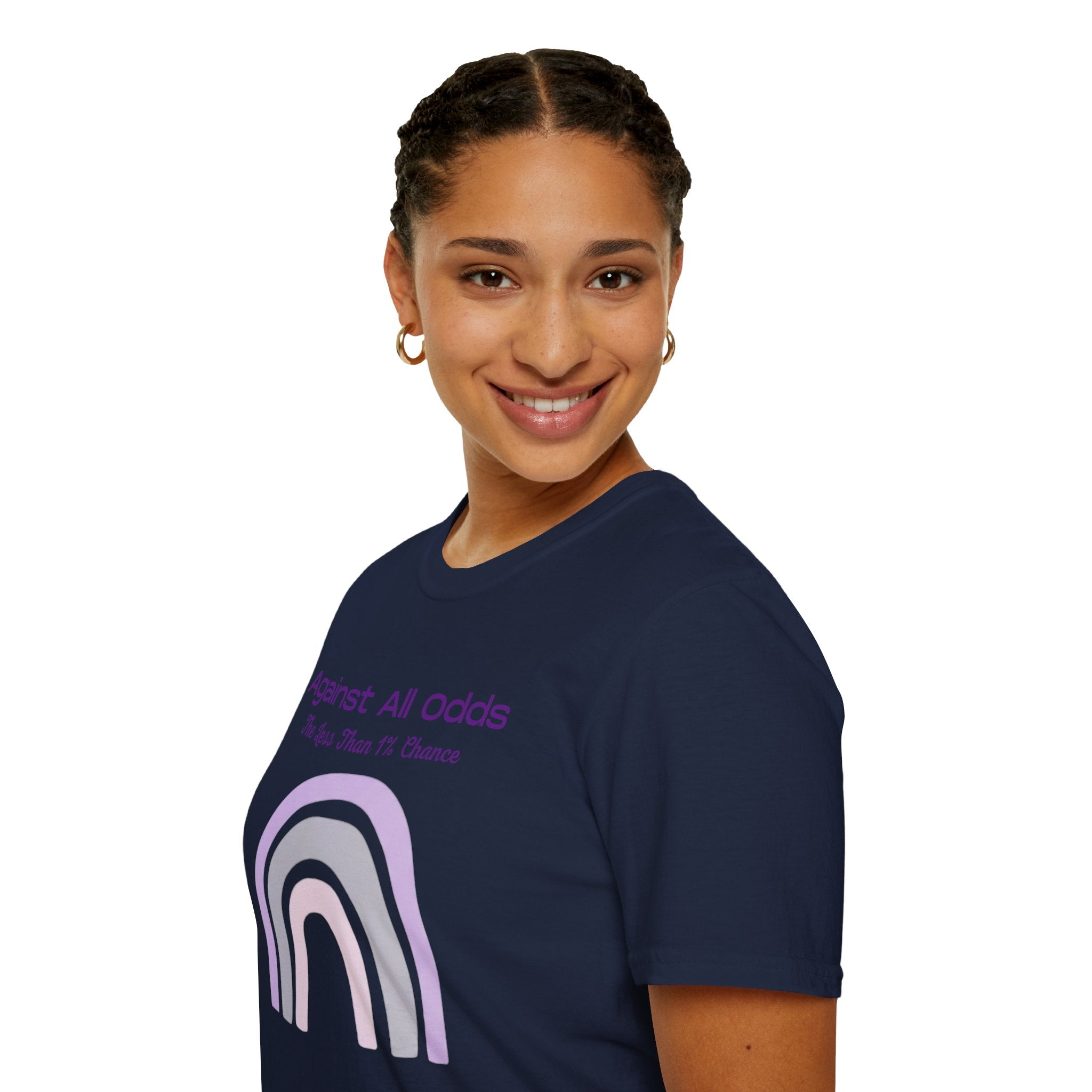 Against All Odds Rainbow T-Shirt – Inspirational 'The Less Than 1% Chance' Design