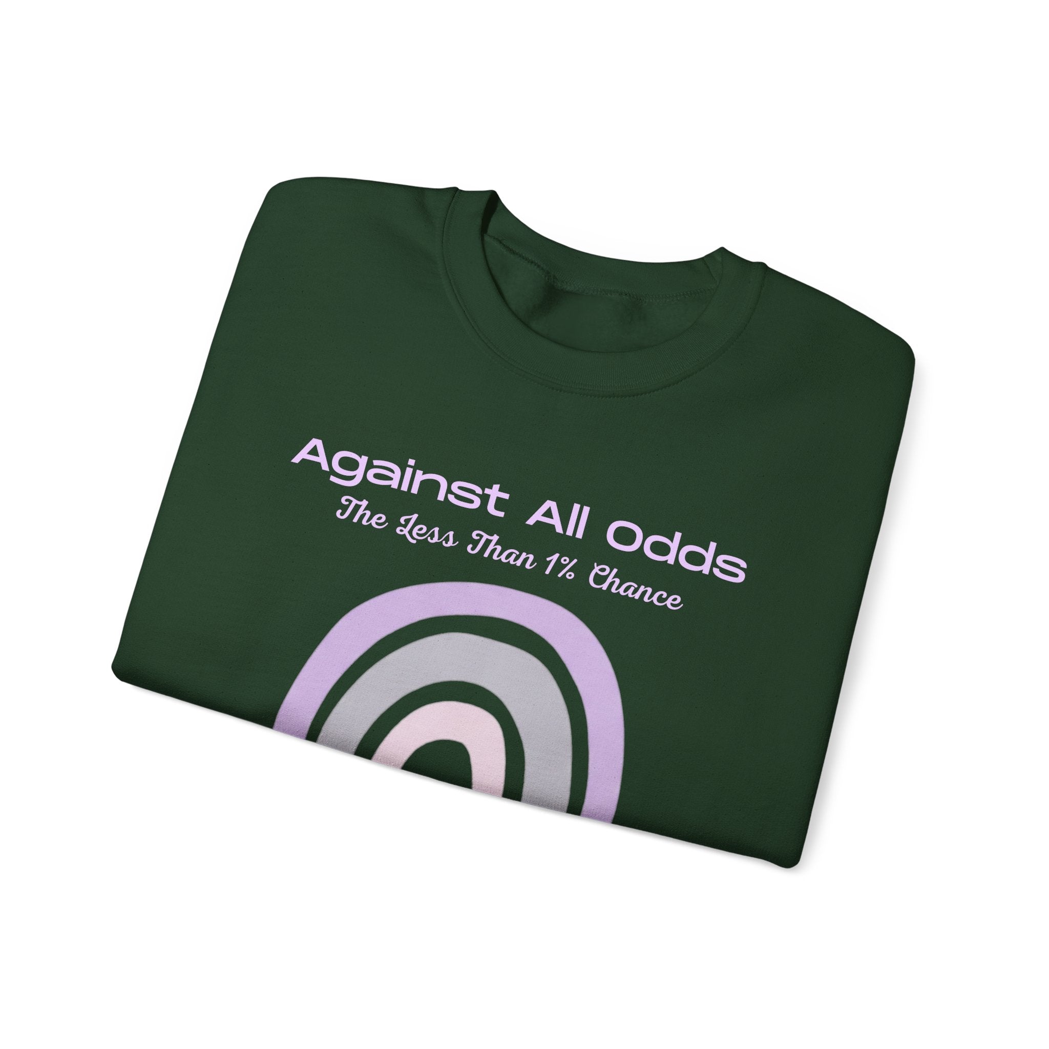 Crewneck Sweatshirt — Pastel Rainbow “Against All Odds” Inspirational Pullover