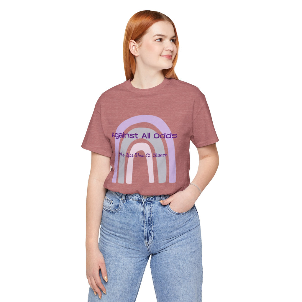 T-Shirt — "Against All Odds" Lavender Rainbow Inspirational Tee