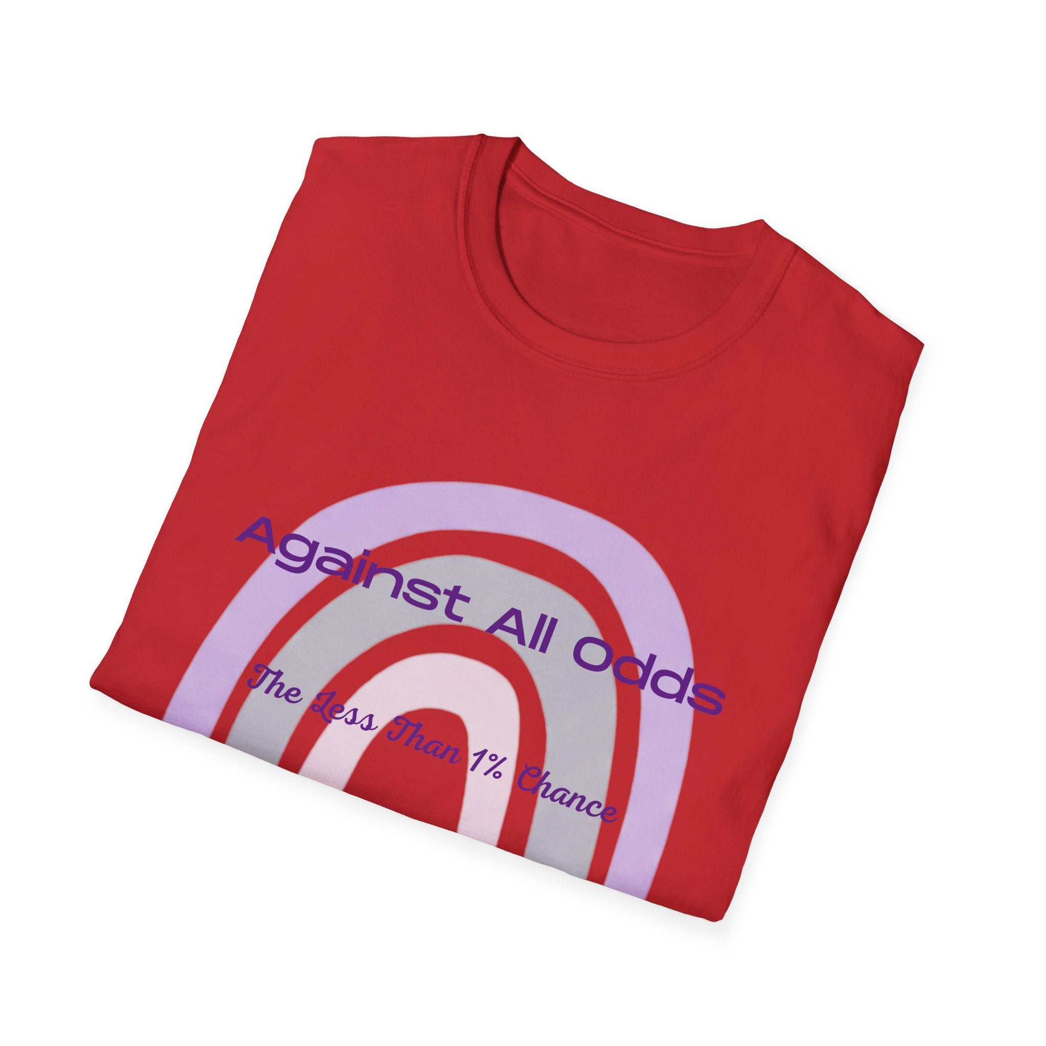 Against All Odds Rainbow T-Shirt — 'The Less Than 1% Chance' Inspirational Tee
