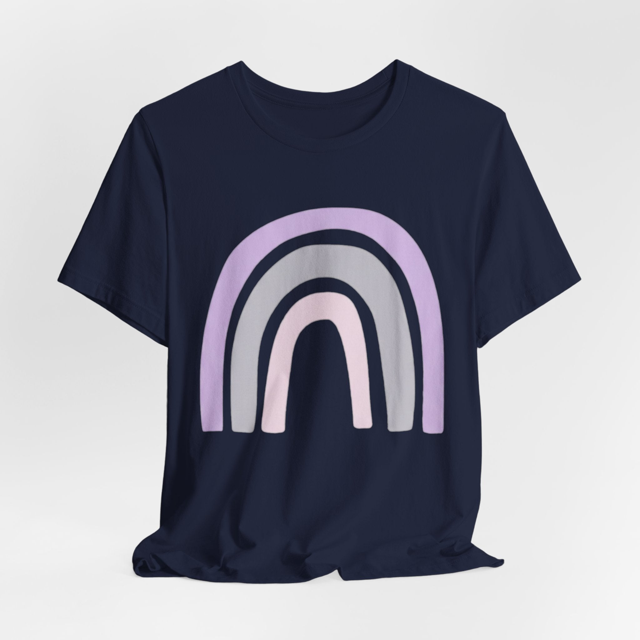 Pastel Rainbow Tee — Minimal Lavender & Blush Graphic T-Shirt