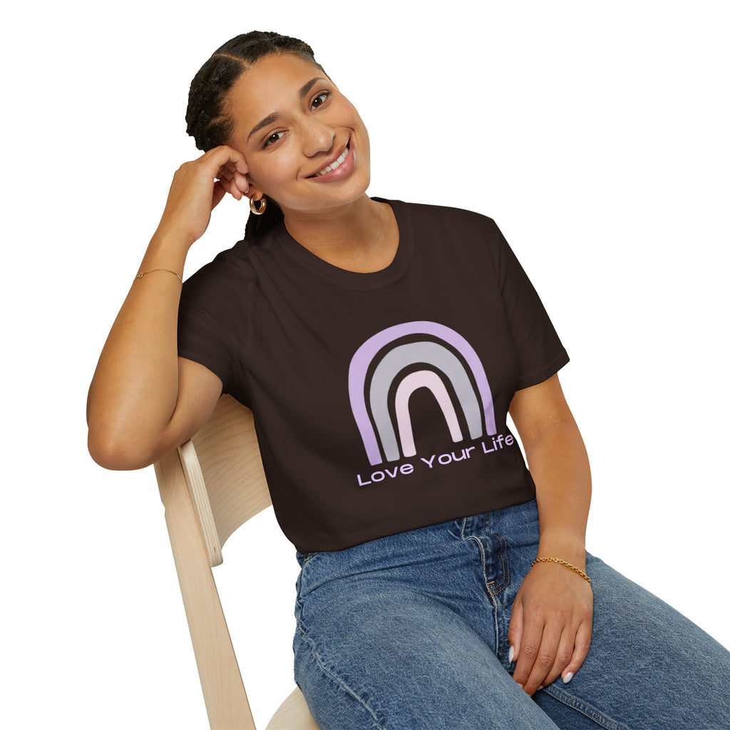Love Your Life Rainbow T-Shirt — Pastel Inspirational Tee