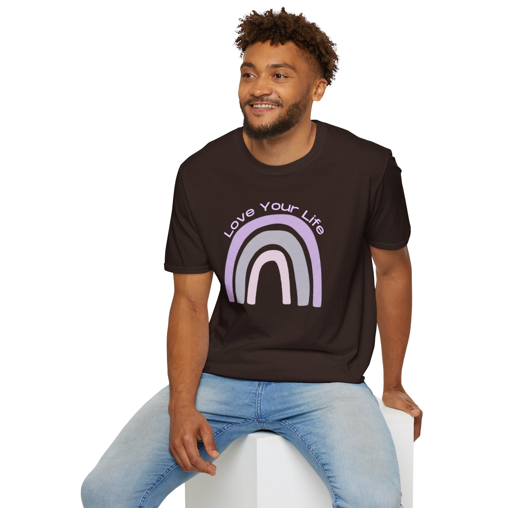 Love Your Life Rainbow T-Shirt — Pastel Retro Positive Tee