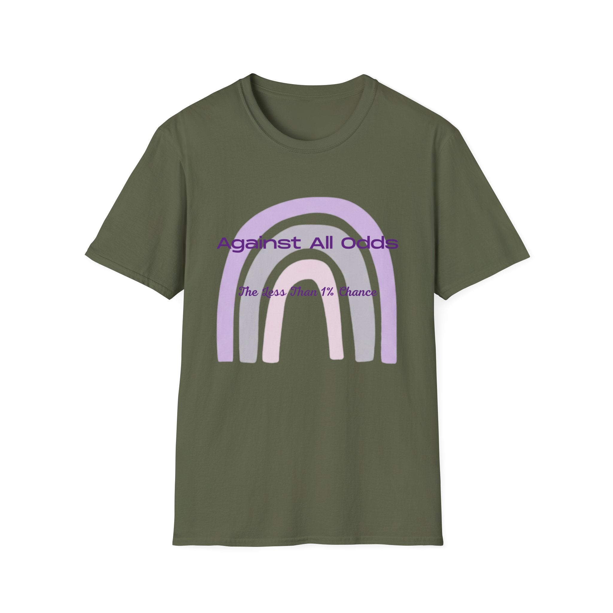 Against All Odds Rainbow T-Shirt — 'The Less Than 1% Chance' Inspirational Tee