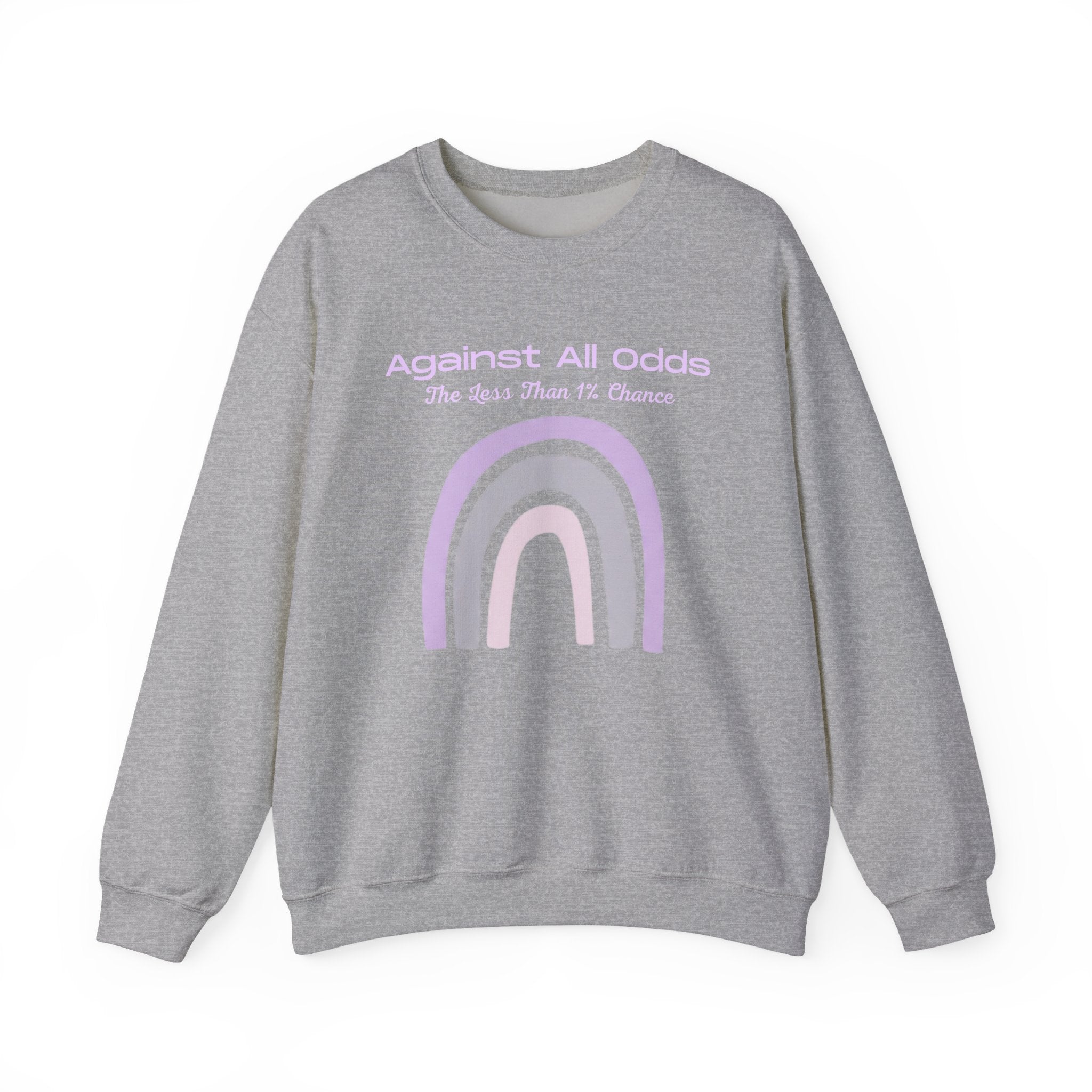 Crewneck Sweatshirt — Pastel Rainbow “Against All Odds” Inspirational Pullover