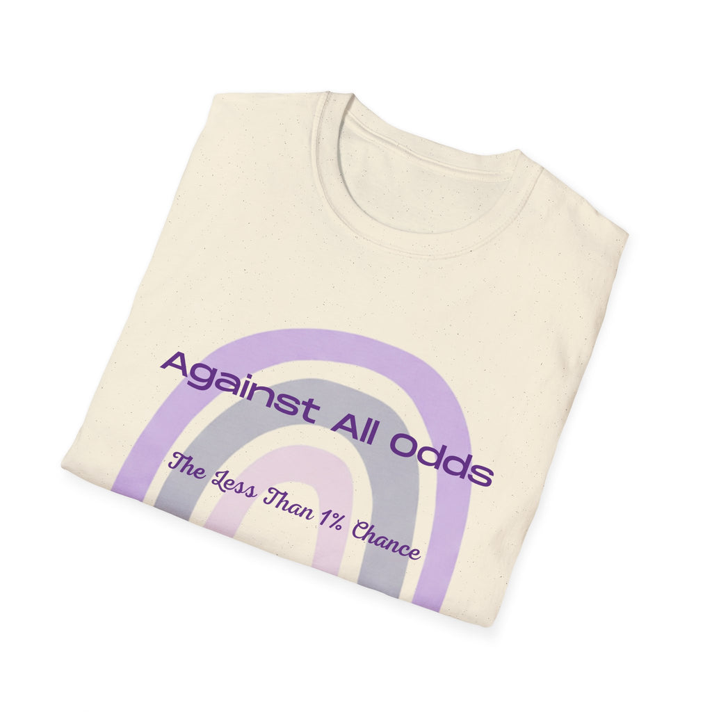 Against All Odds Rainbow T-Shirt — 'The Less Than 1% Chance' Inspirational Tee