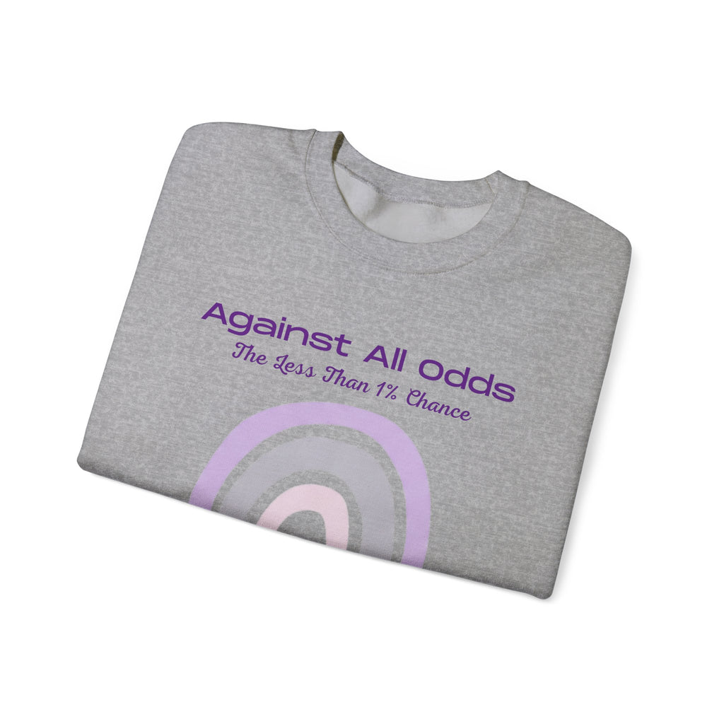 Crewneck Sweatshirt — "Against All Odds" Pastel Rainbow Inspirational Pullover