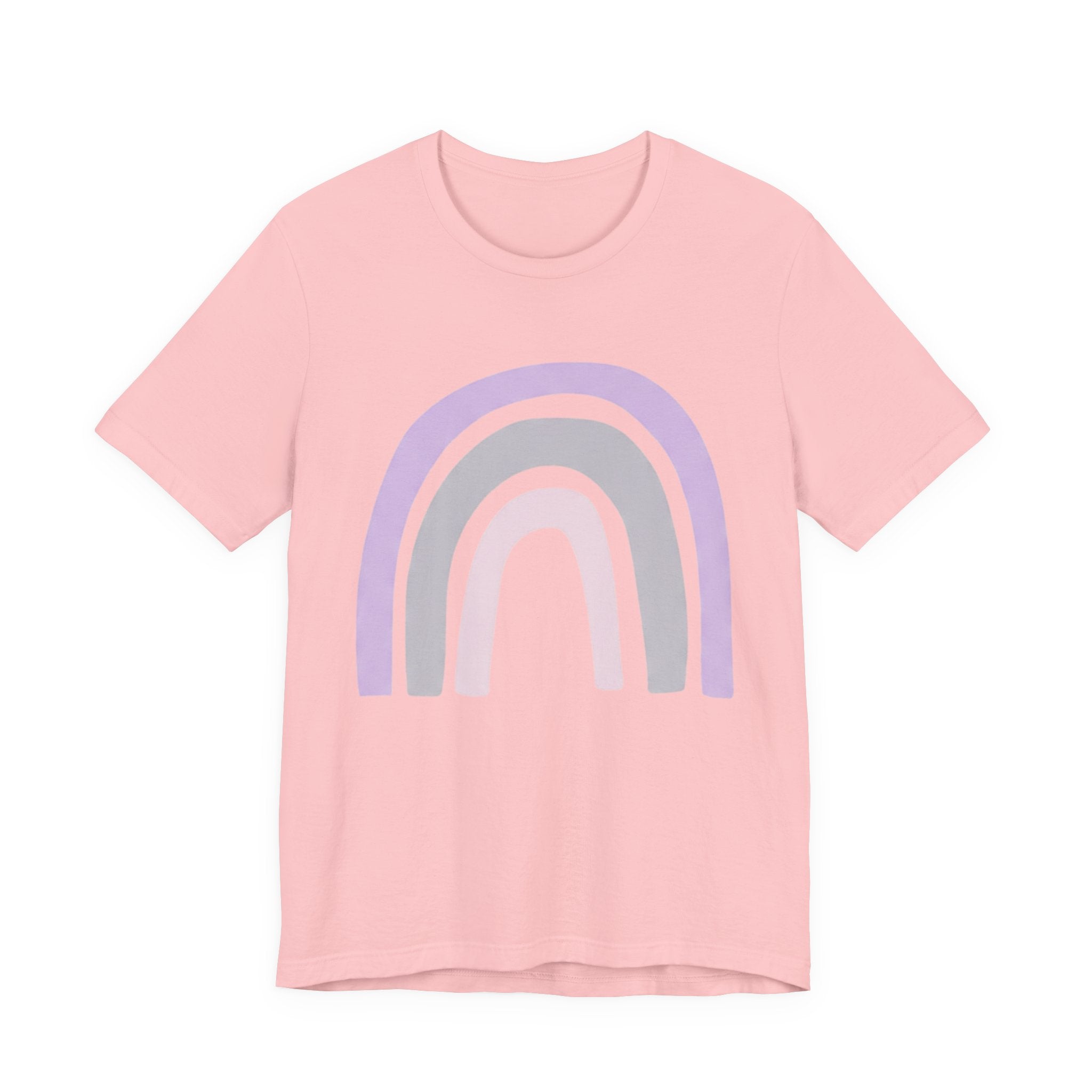 Pastel Rainbow Tee — Minimal Lavender & Blush Graphic T-Shirt