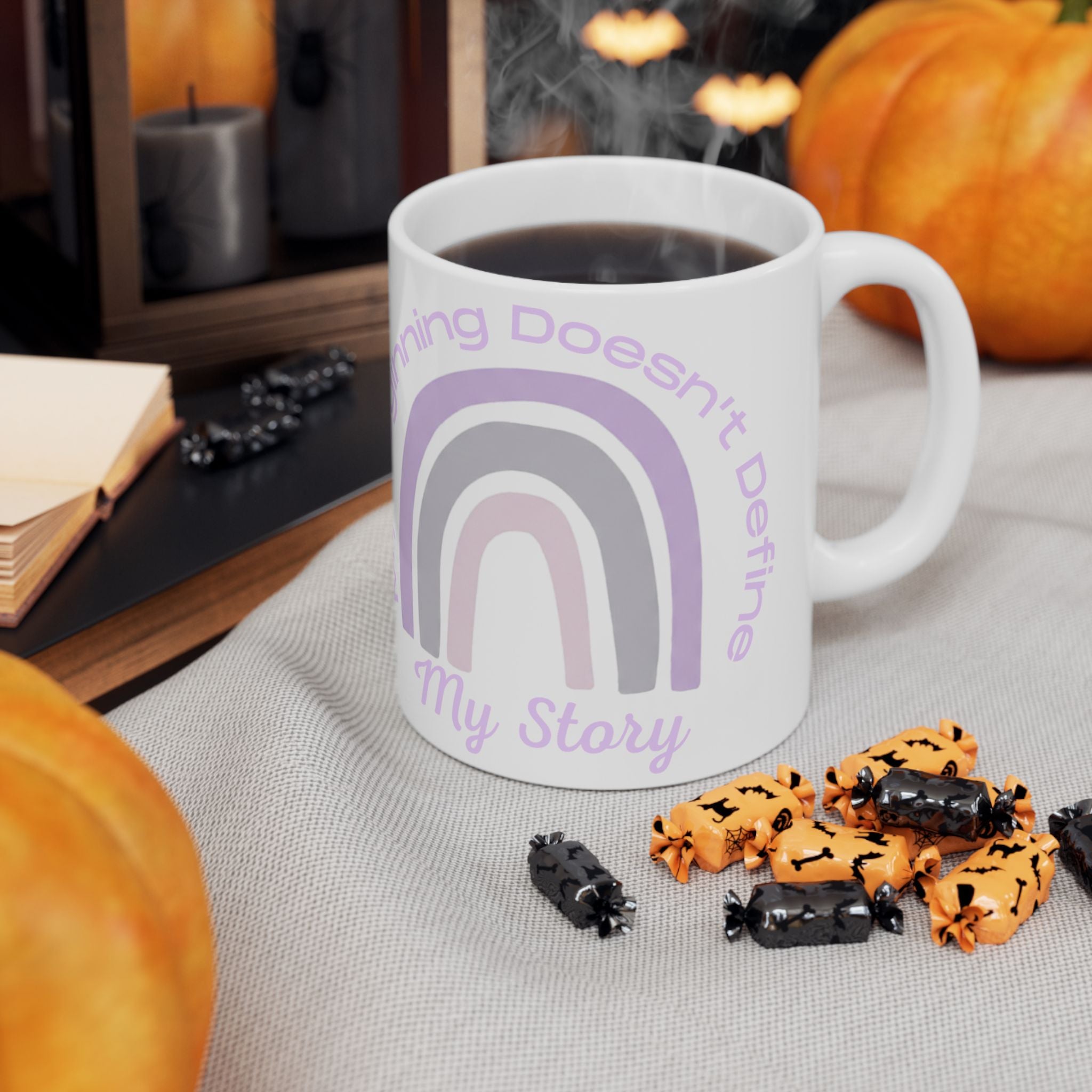 Inspirational Rainbow Mug — "My Beginning Doesn’t Define My Story" Ceramic Coffee Cup (11oz/15oz)
