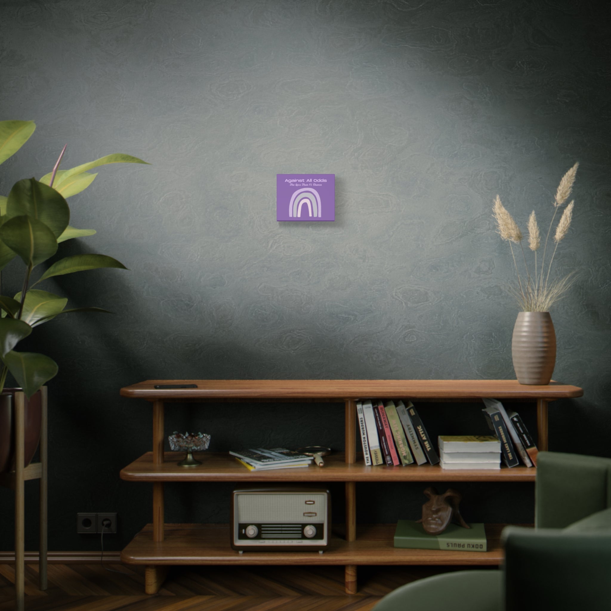 Against All Odds Purple Rainbow Canvas Wall Art — "The Less Than 1% Chance"