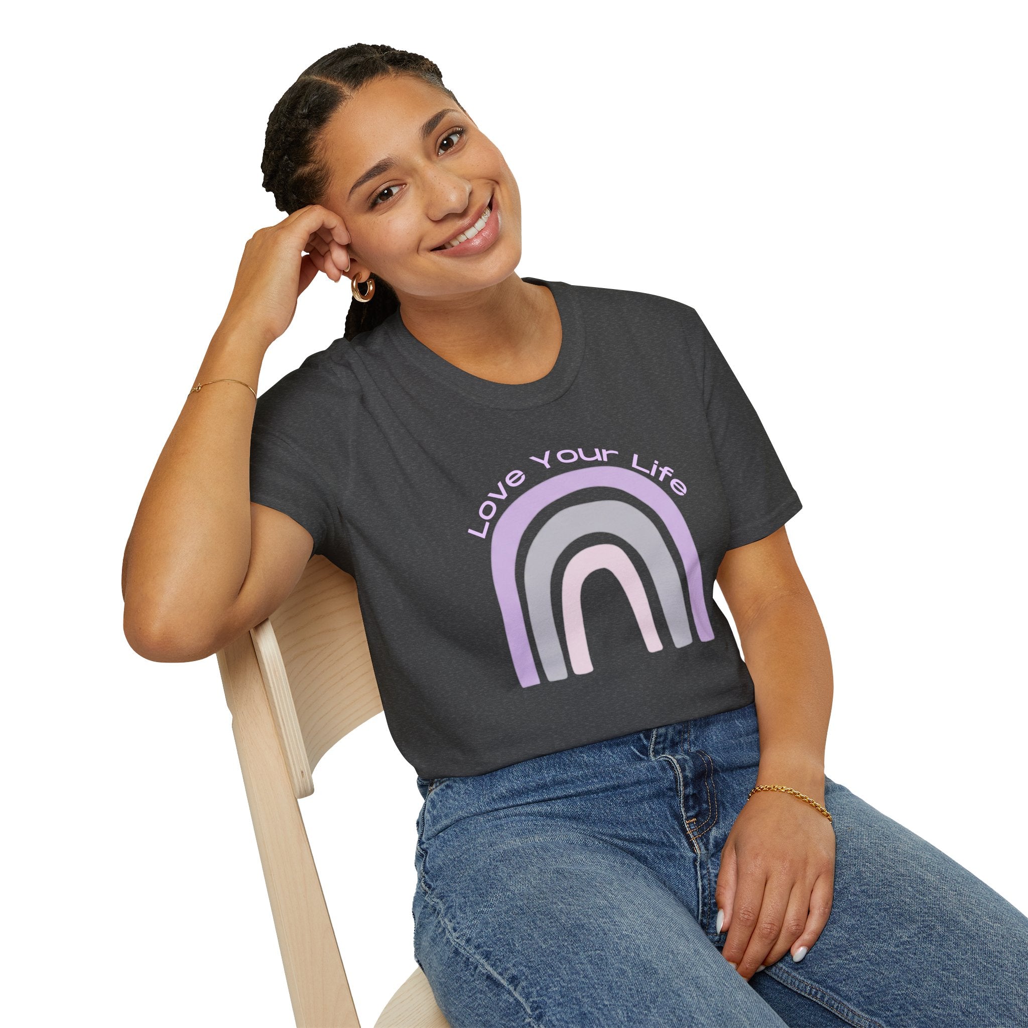 Love Your Life Rainbow T-Shirt — Pastel Retro Positive Tee