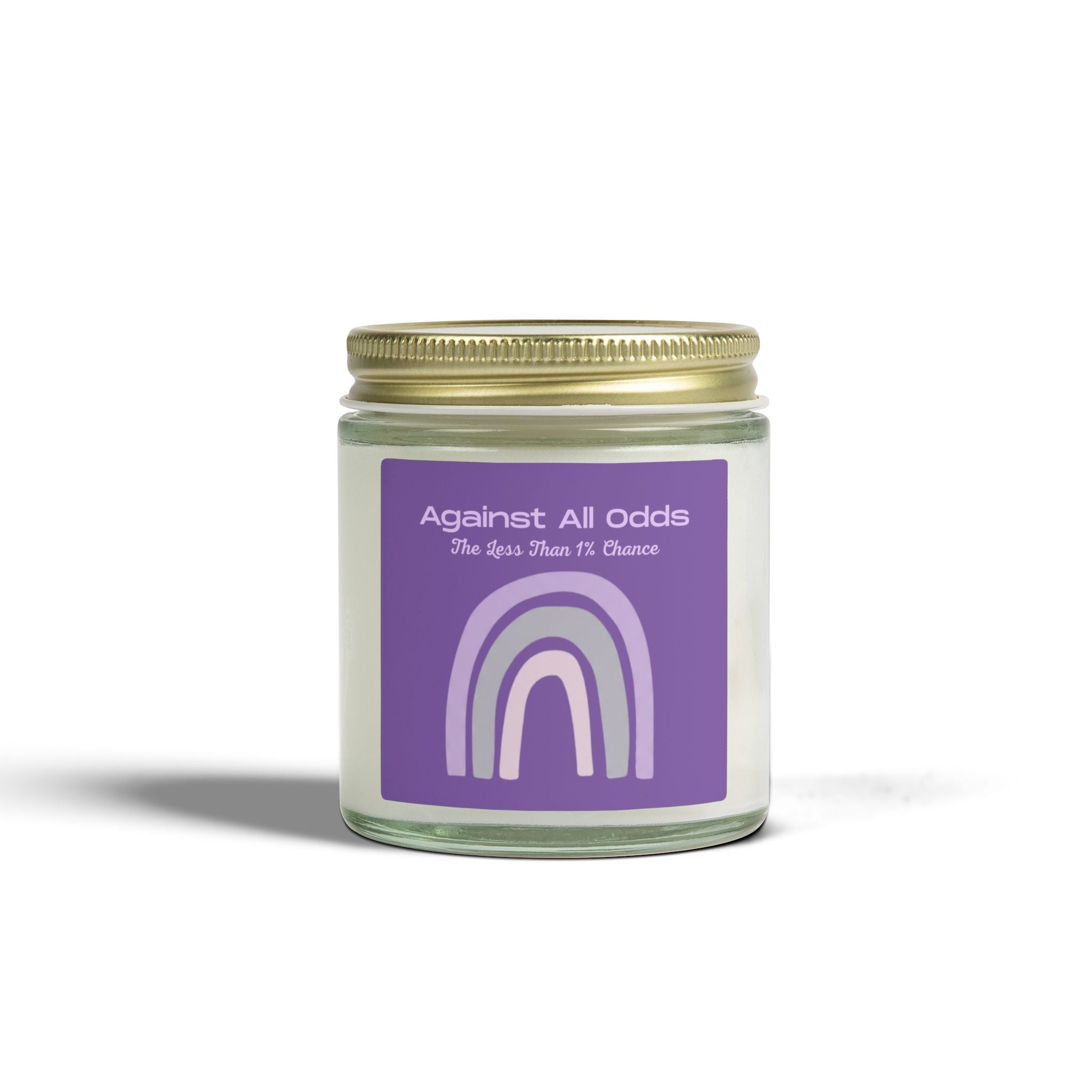 Scented Candle — Coconut Apricot Wax “Against All Odds” Purple Rainbow (4oz/9oz)