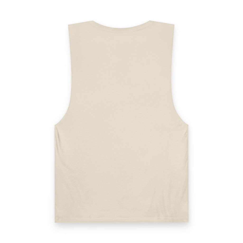 Pastel Rainbow Tank Top — Soft Lavender & Gray Rainbow Graphic Muscle Tee
