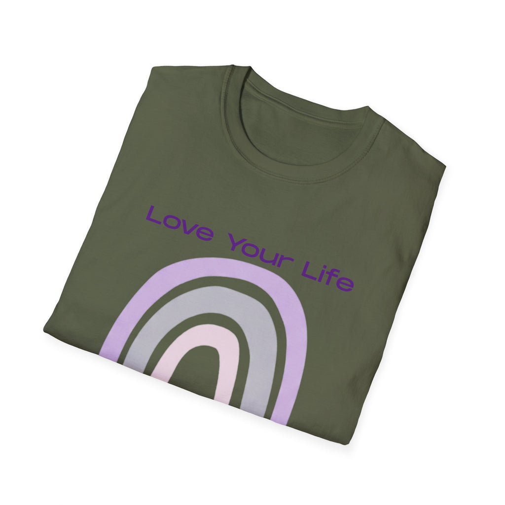 Love Your Life Rainbow T-Shirt — Soft Pastel Everyday Tee