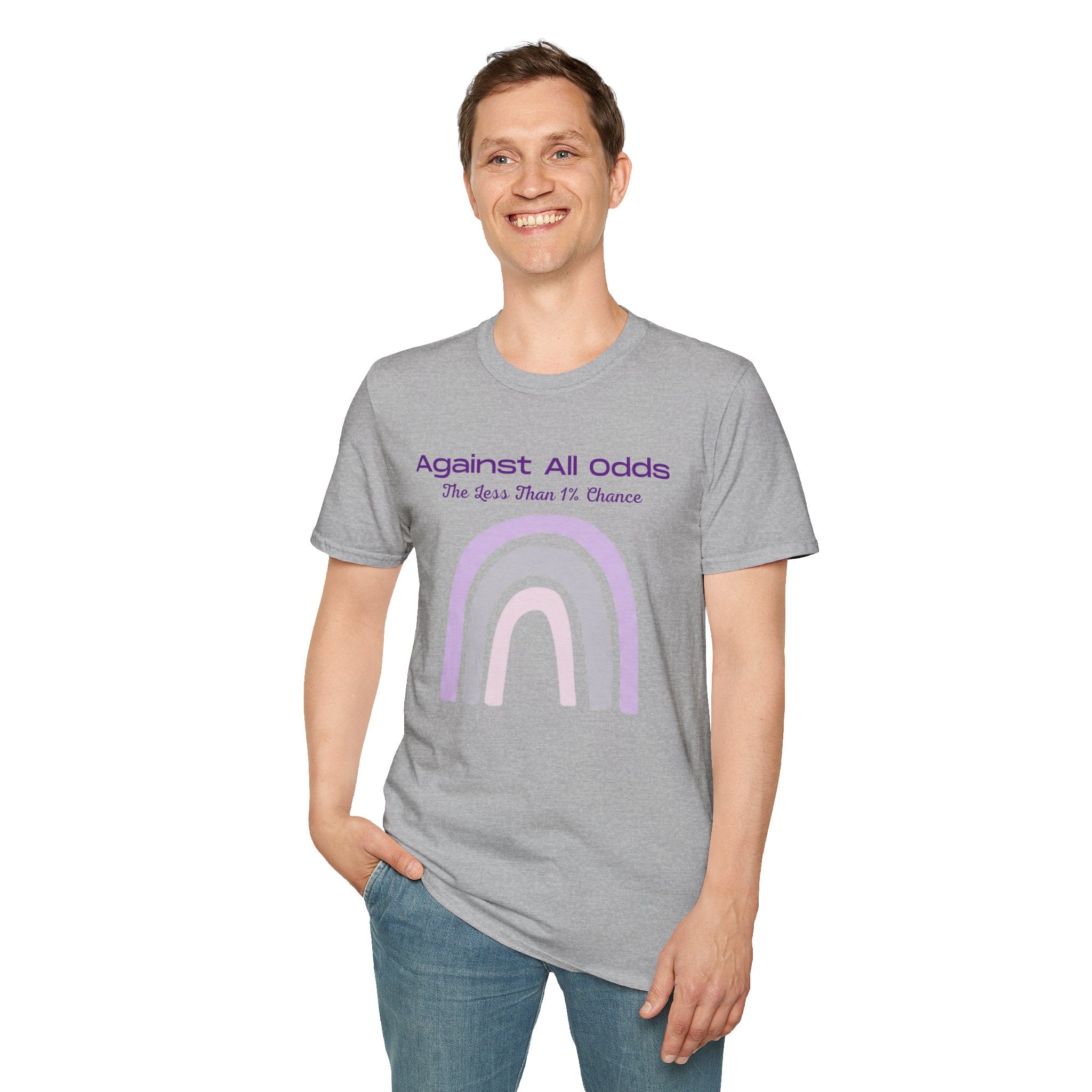 Against All Odds Rainbow T-Shirt – Inspirational 'The Less Than 1% Chance' Design