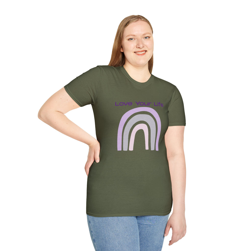 Love Your Life Rainbow T-Shirt — Soft Pastel Everyday Tee